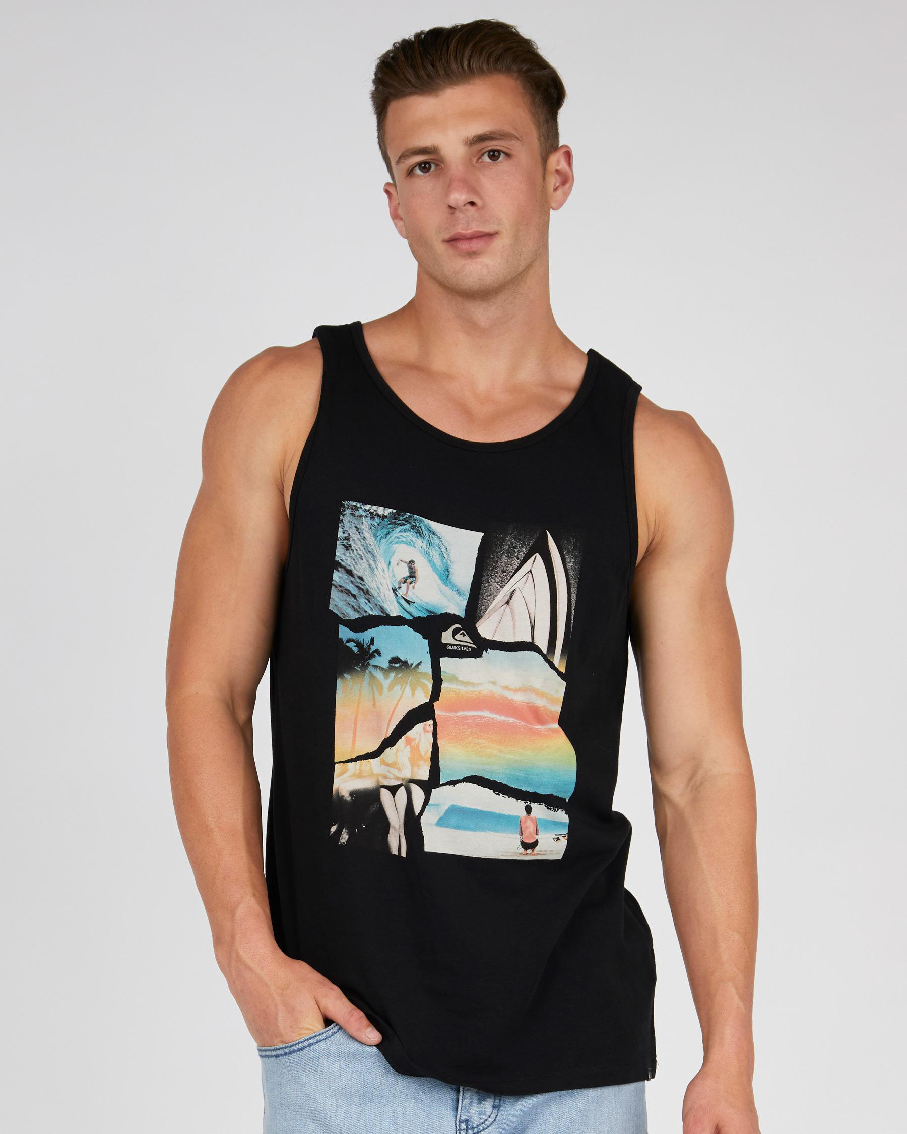 Quiksilver Torn Apart Tank In Black - Fast Shipping & Easy Returns ...