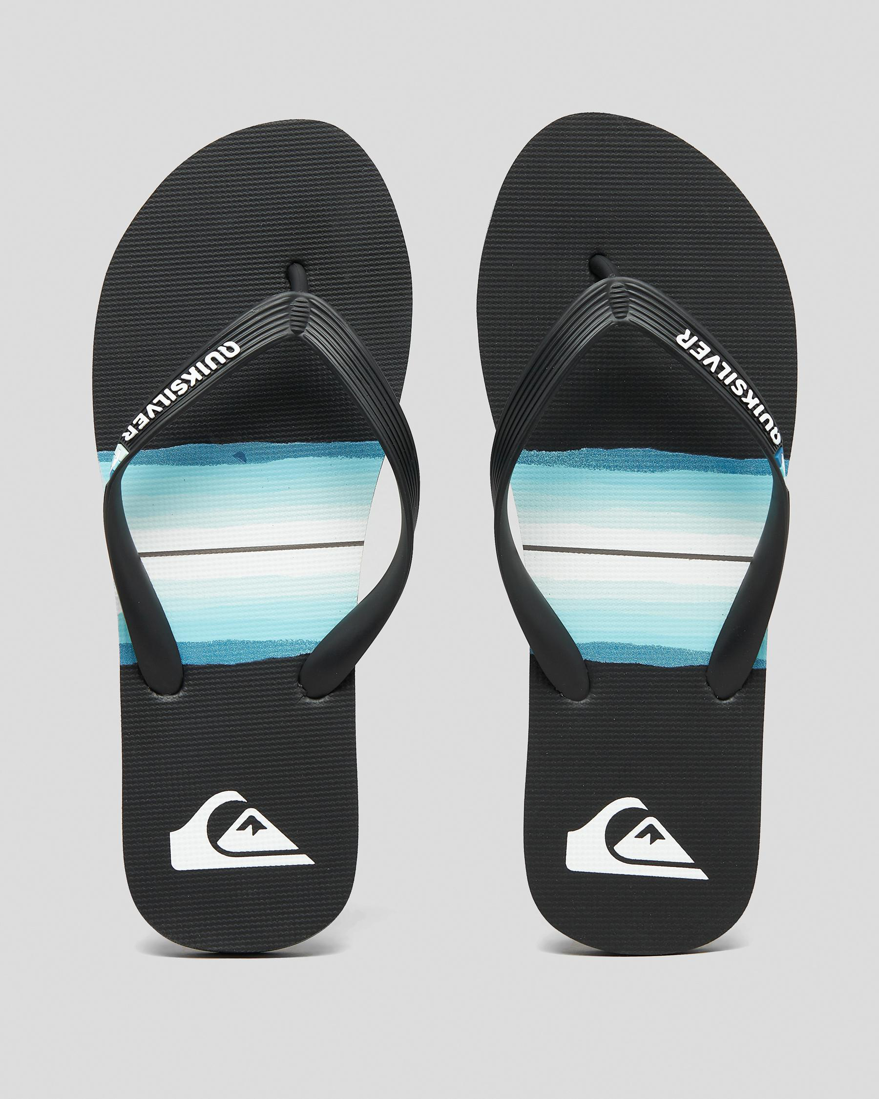 Shop Quiksilver Molokai Resin Tint Thongs In Black 1 - Fast Shipping ...