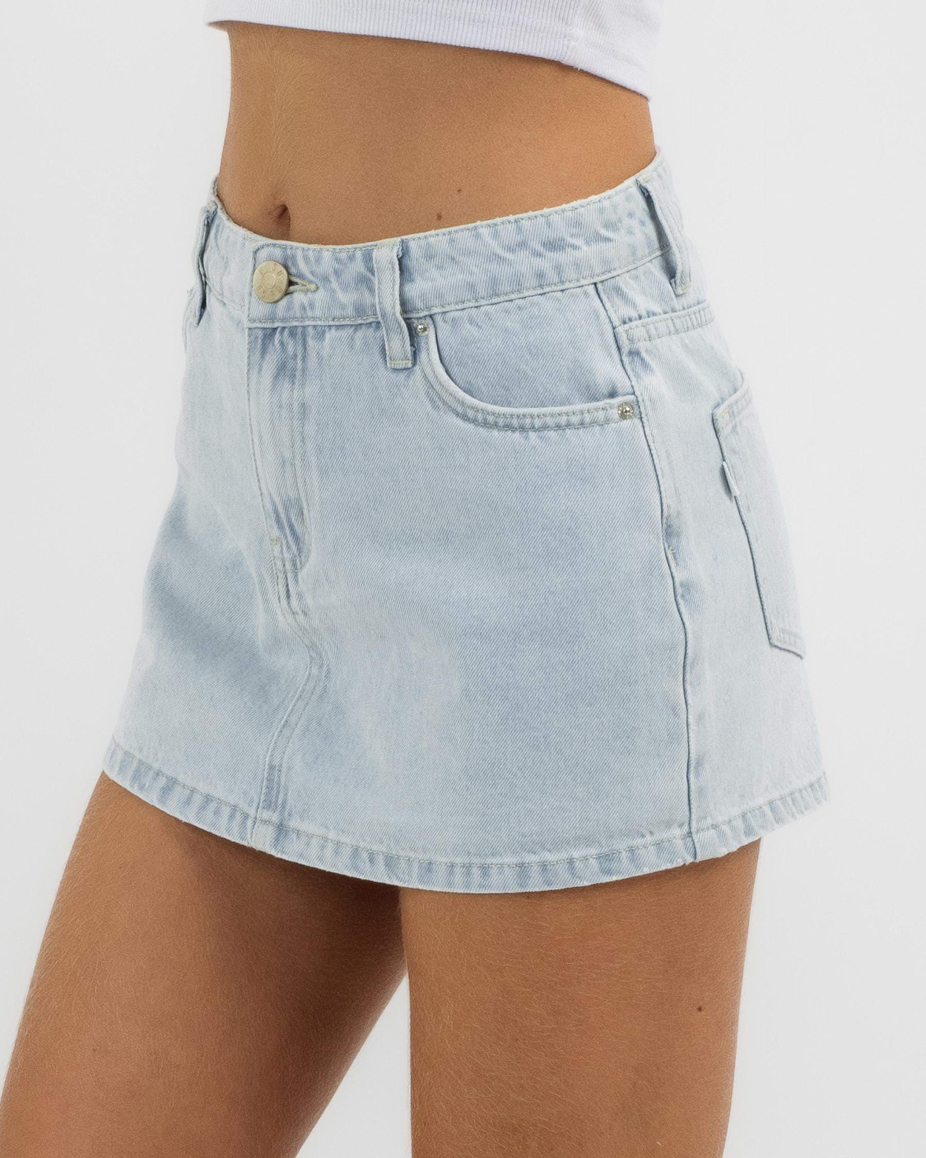 Shop DESU Allegra Denim Skort In Bleach - Fast Shipping & Easy Returns ...