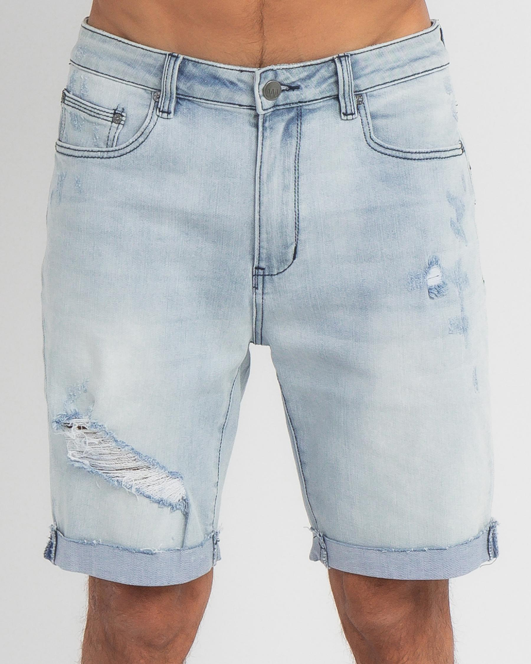 Shop Ziggy Denim Hanger Shorts In Close Out Blue Trash - Fast Shipping ...