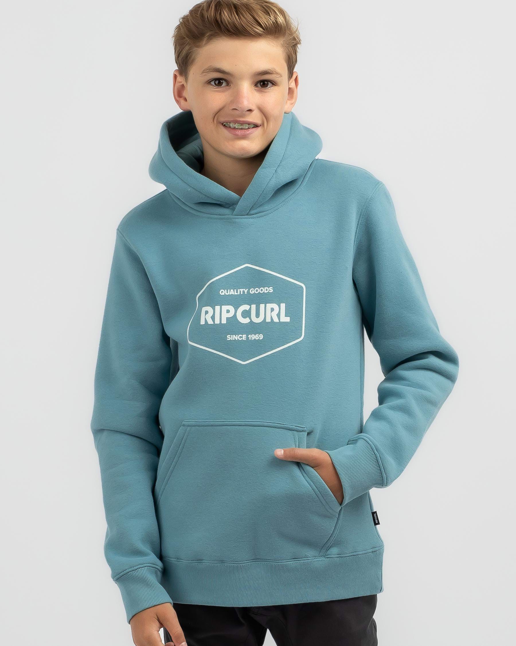 Shop Rip Curl Boys' Stapler Hoodie In Dusty Blue - Fast Shipping & Easy ...