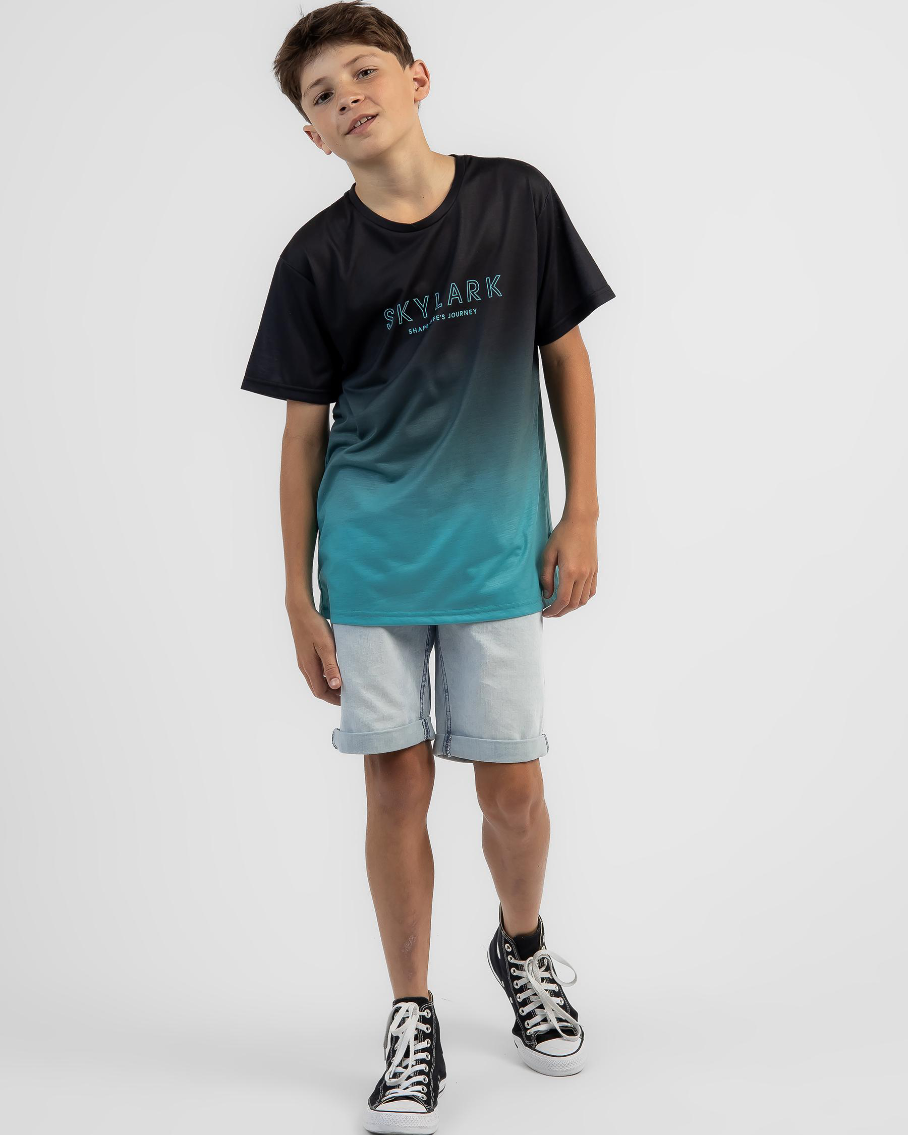 Shop Skylark Boys' Dipped T-Shirt In Black/green - Fast Shipping & Easy ...