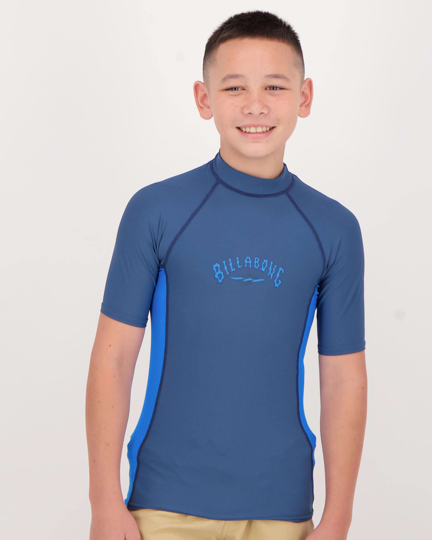 Billabong Diamond Performance Fit Sidepanel Rash Vest In Dark Blue ...