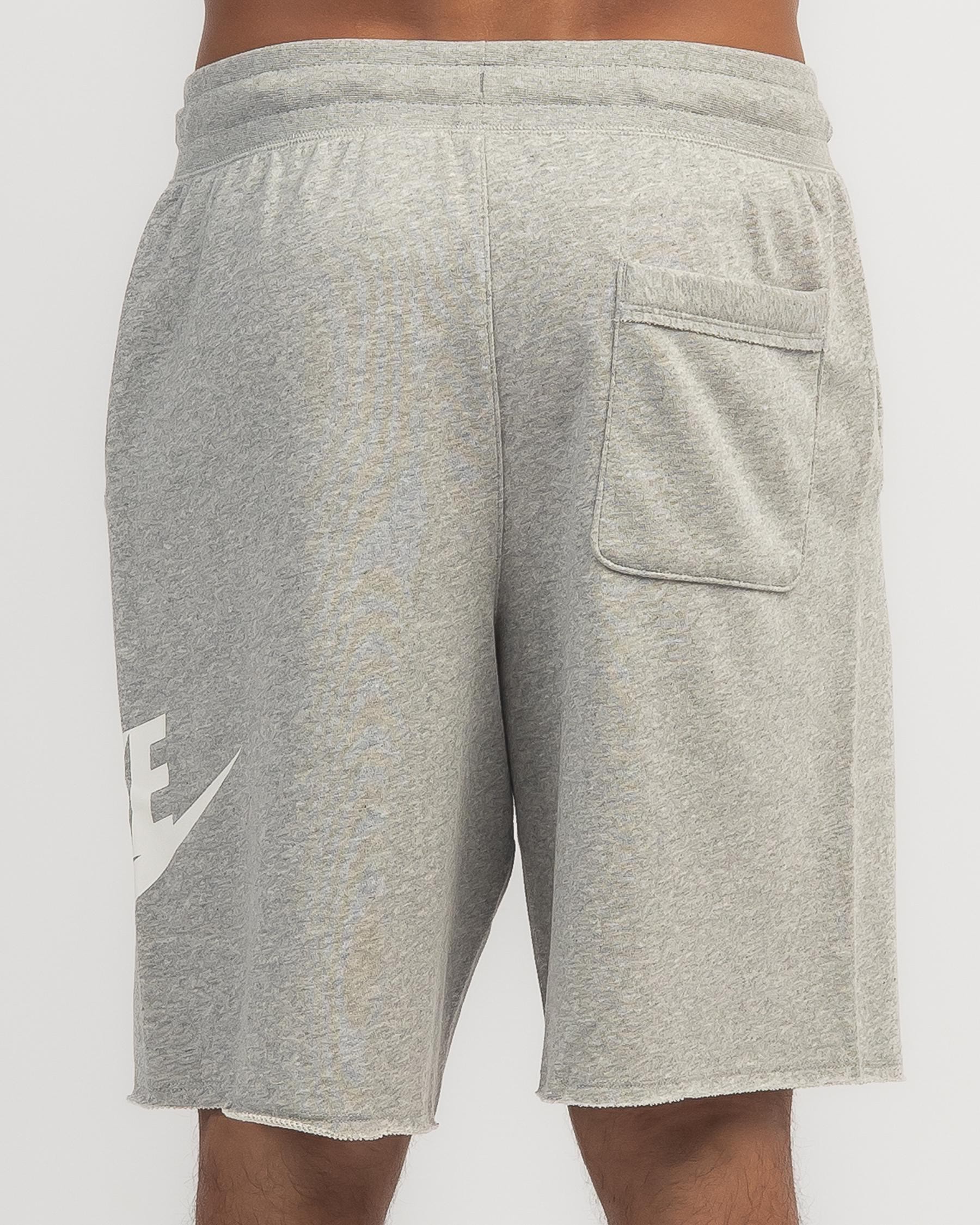 Shop Nike Club Alumni Shorts In Dark Grey Heather/white/white - Fast ...