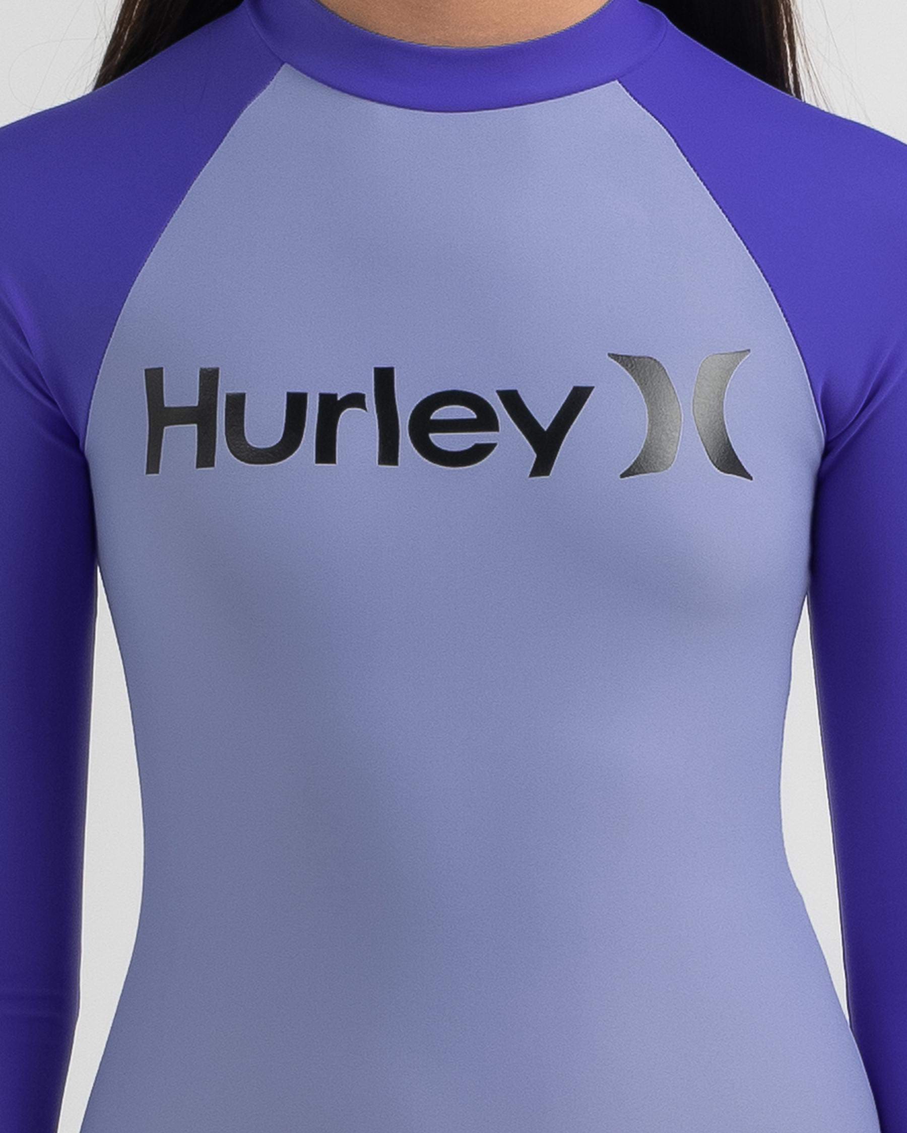 Shop Hurley Girls' Hurley Long Sleeve Surfsuit In Aluminium - Fast ...