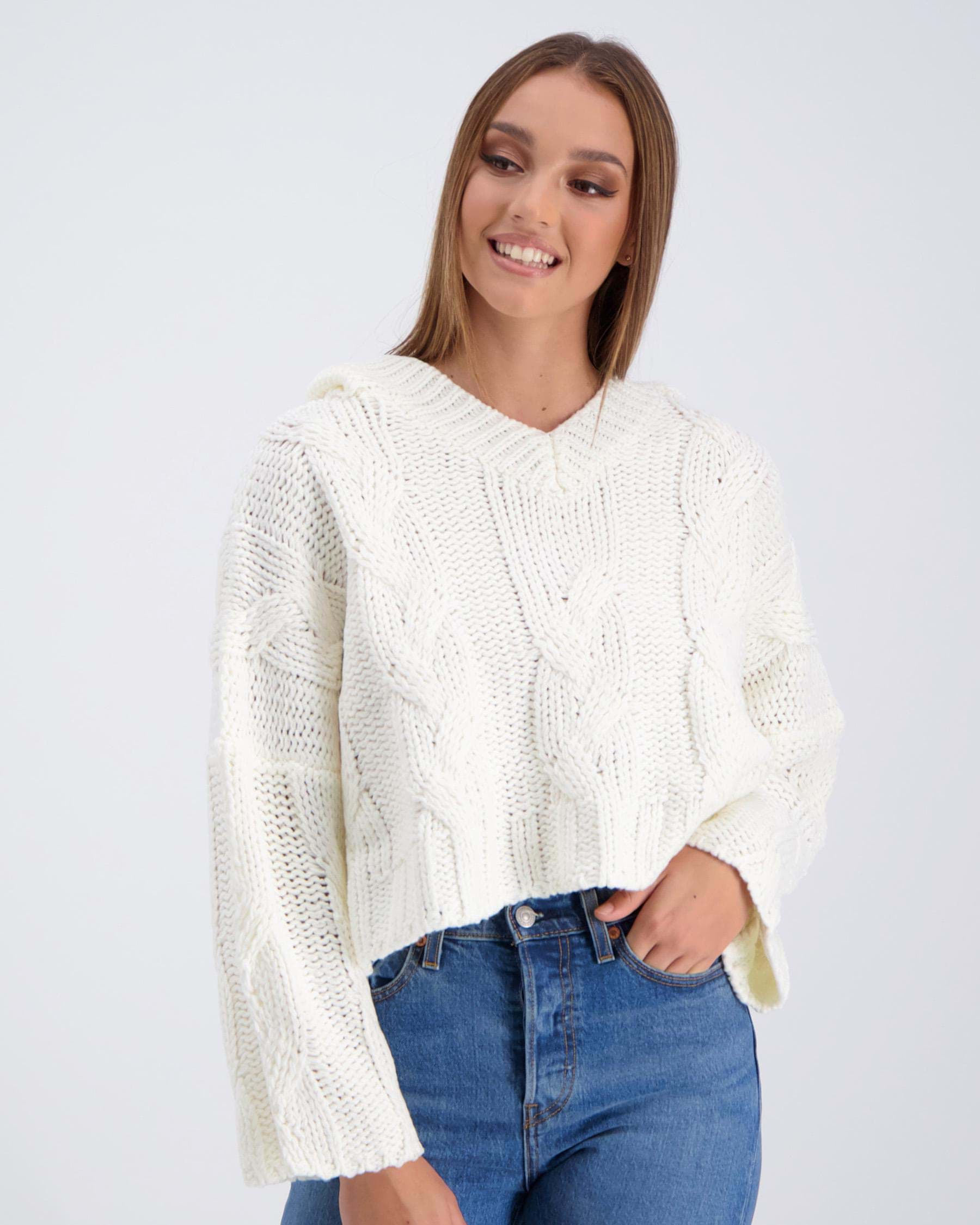 Ava And Ever Grace Hood Knit In Vanilla - Fast Shipping & Easy Returns ...