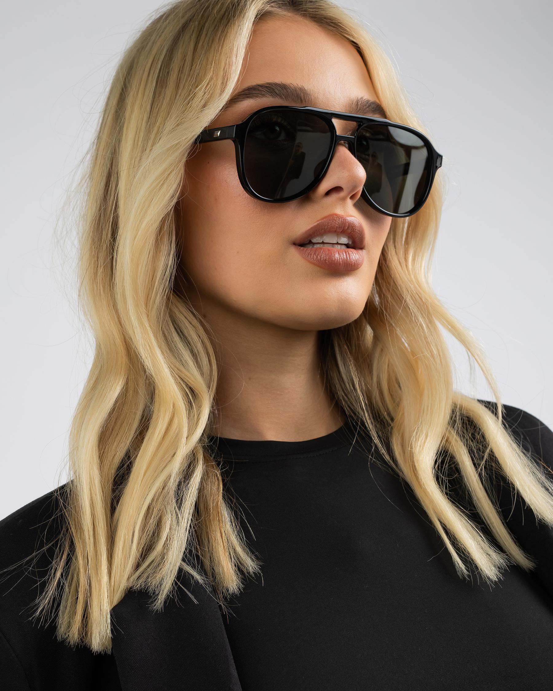 Shop Le Specs Tragic Magic Sunglasses In Black/khaki Mono Polarized ...