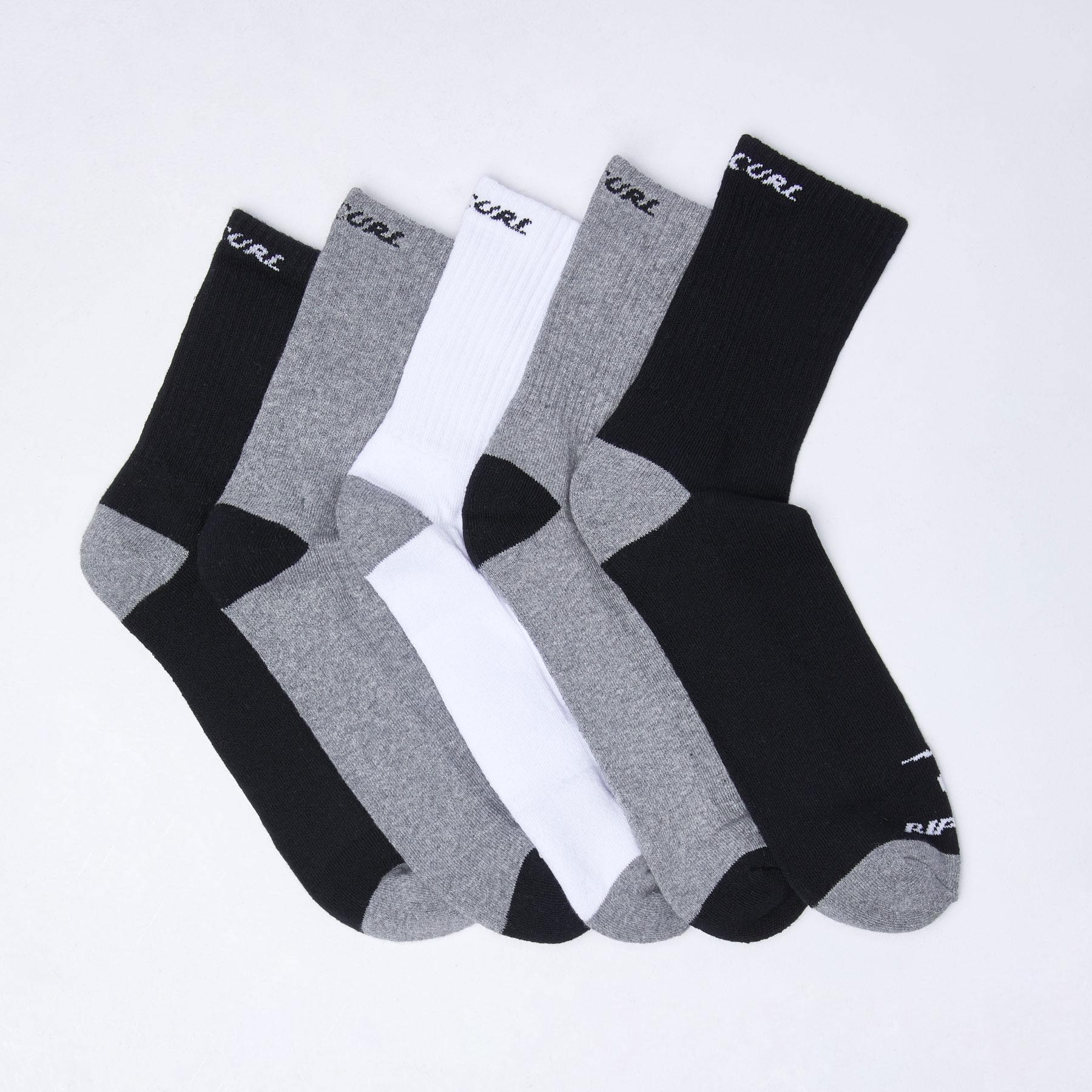 Rip Curl Crew Socks 5 Pack In Classic - Fast Shipping & Easy Returns ...