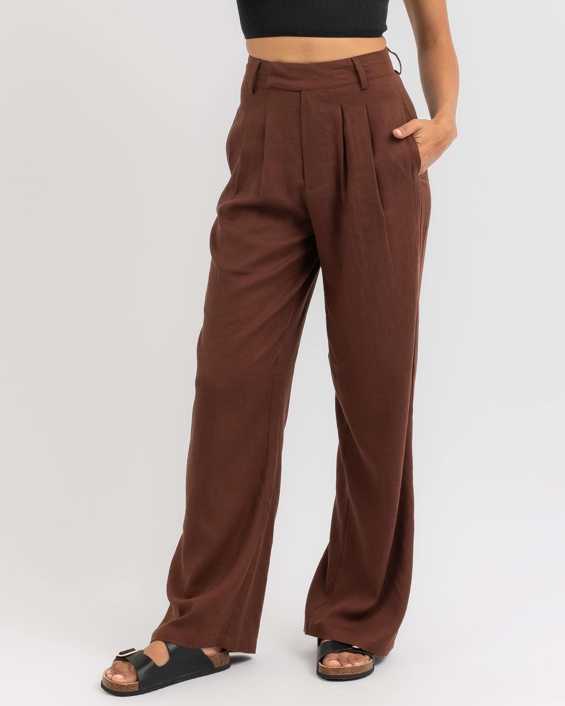 Shop Mooloola Blair Pants In Chocolate - Fast Shipping & Easy Returns ...