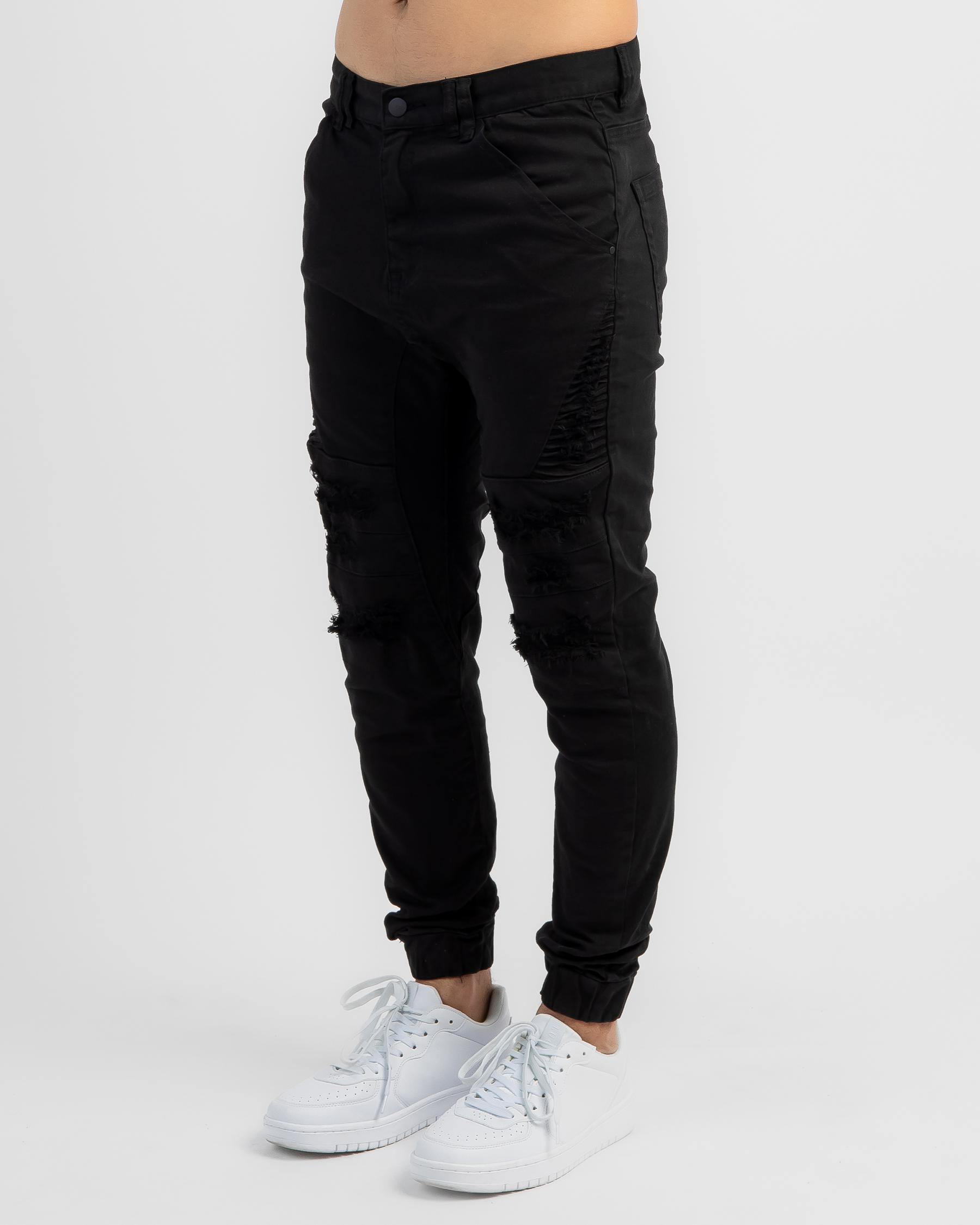 Shop Kiss Chacey Hydra Denim Jogger Pants In Jet Black - Fast Shipping ...