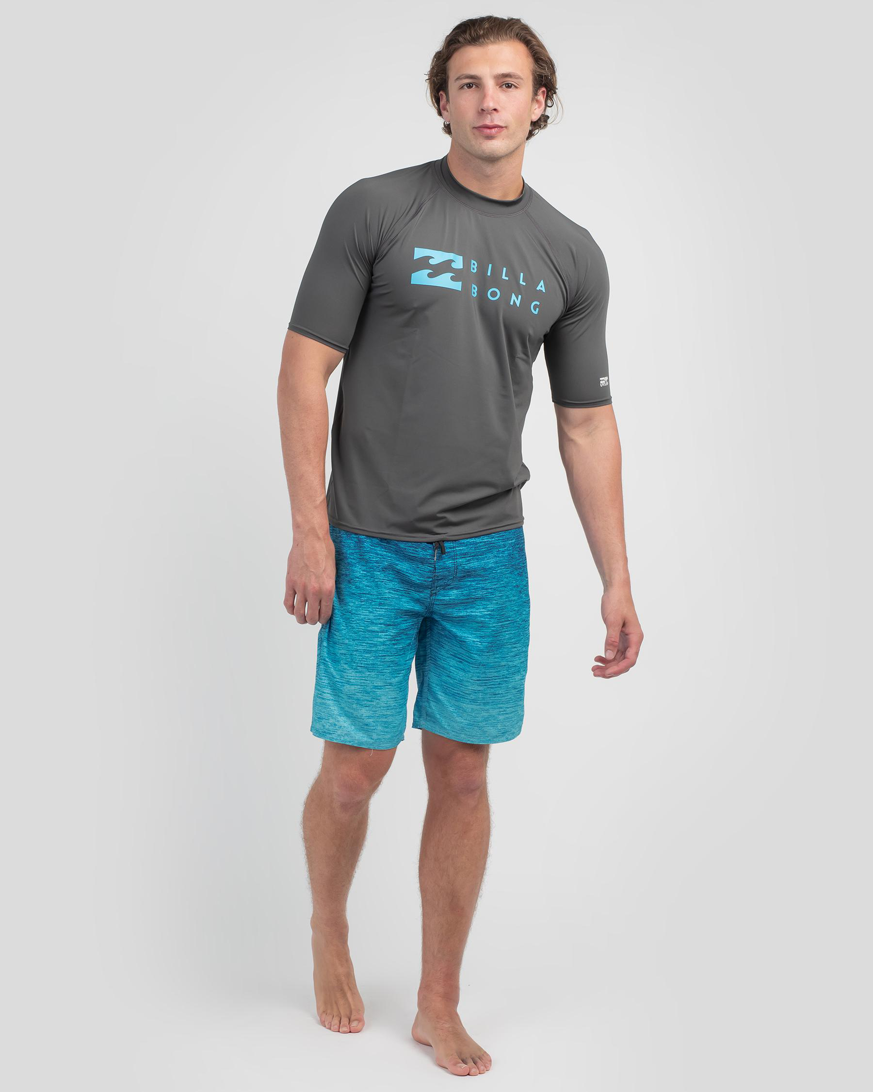 Billabong Union Short Sleeve Wet Shirt In Asphalt - Fast Shipping ...