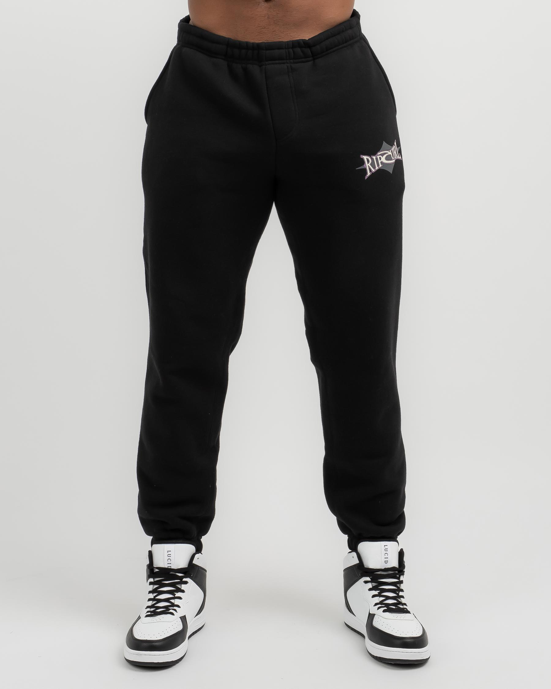 Shop Rip Curl Heritage Diamond Track Pants In Black - Fast Shipping ...