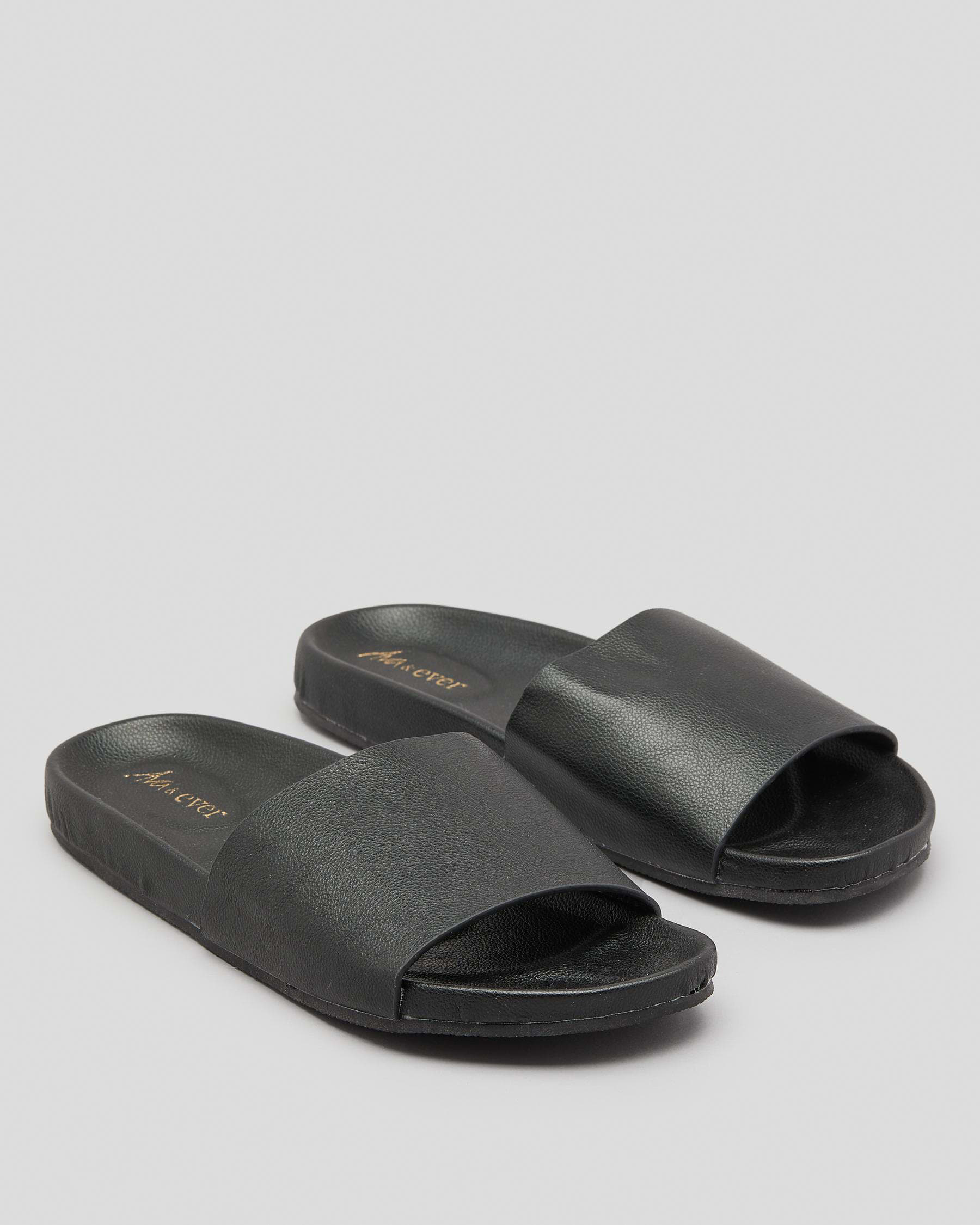 Shop Ava And Ever Staple Slide Sandals In Black - Fast Shipping & Easy ...