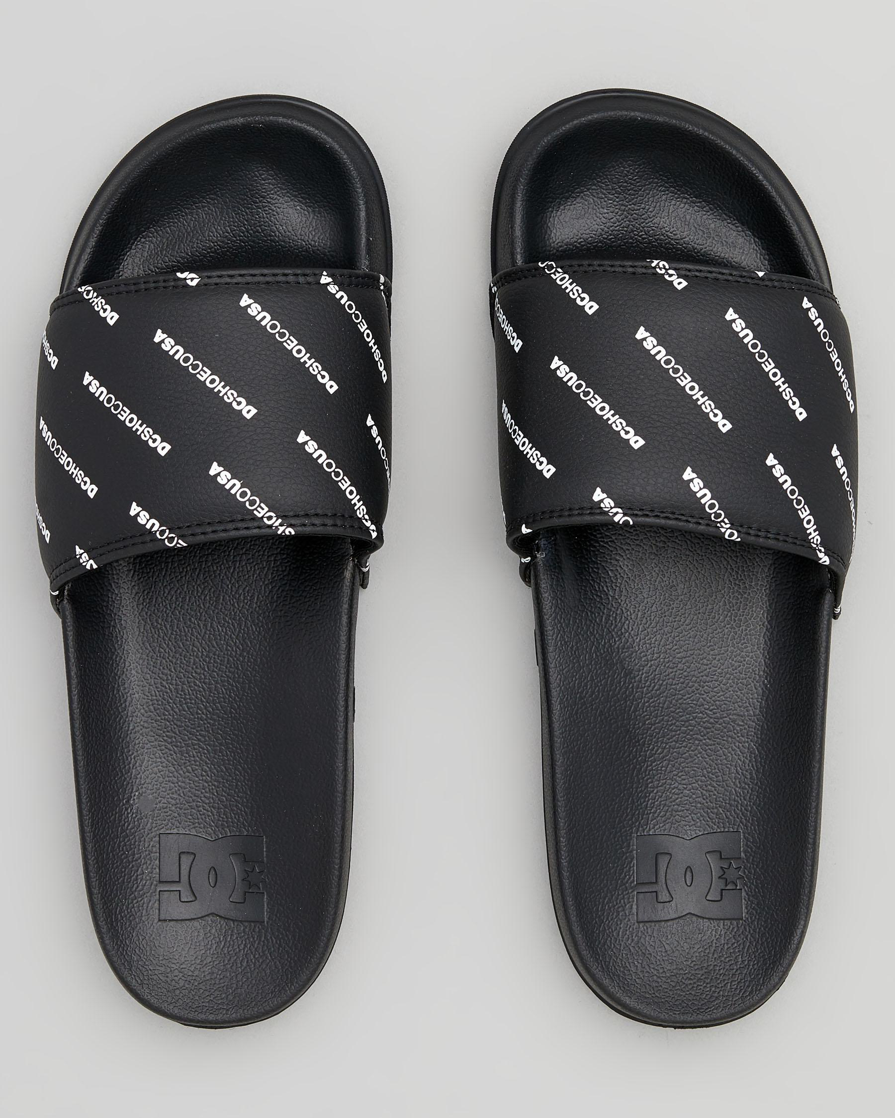 Shop DC Shoes DC Slide SE Slides In Black/black/white - Fast Shipping ...