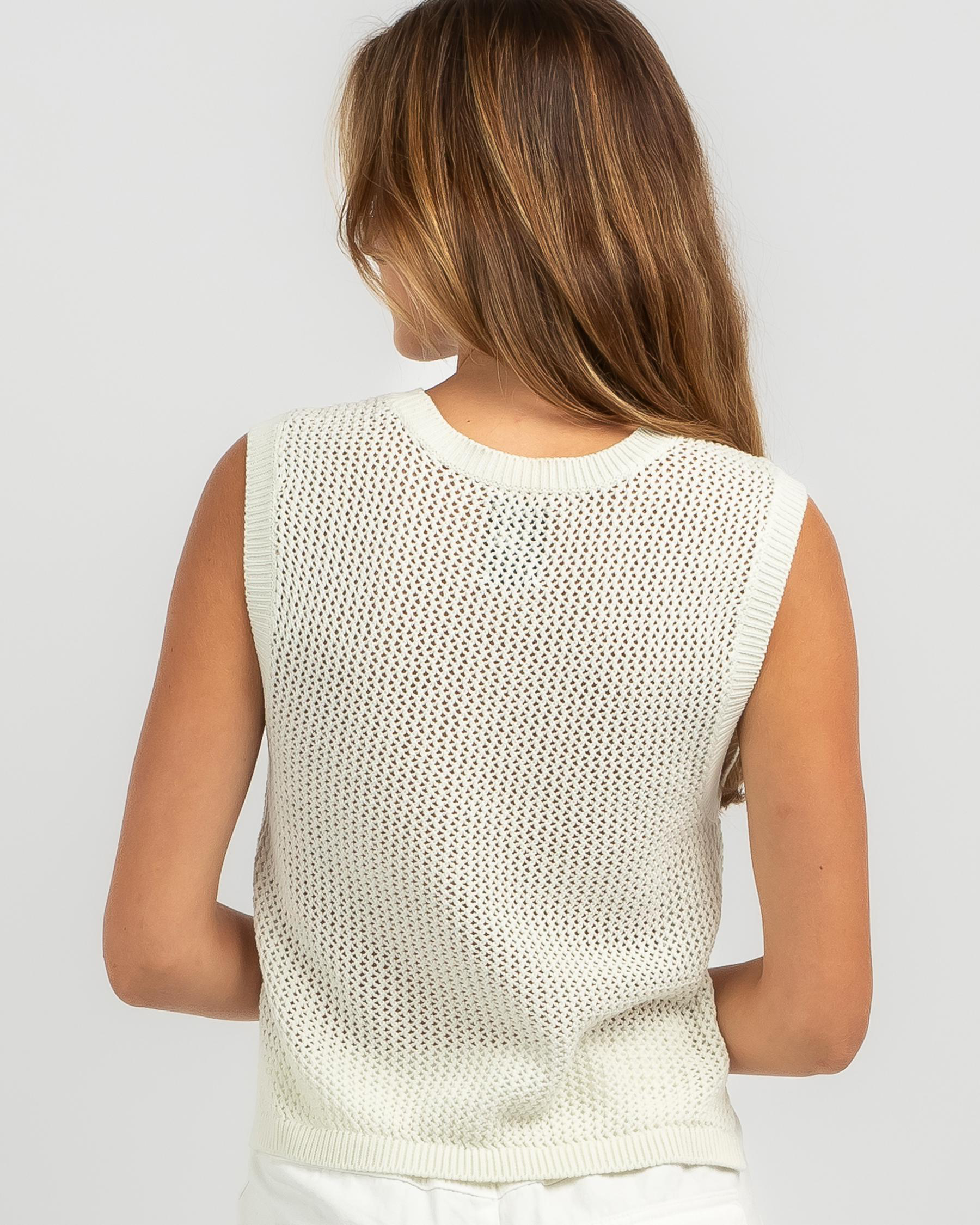 Shop Afends Ryder Recycled Knit Tank Top In White - Fast Shipping ...