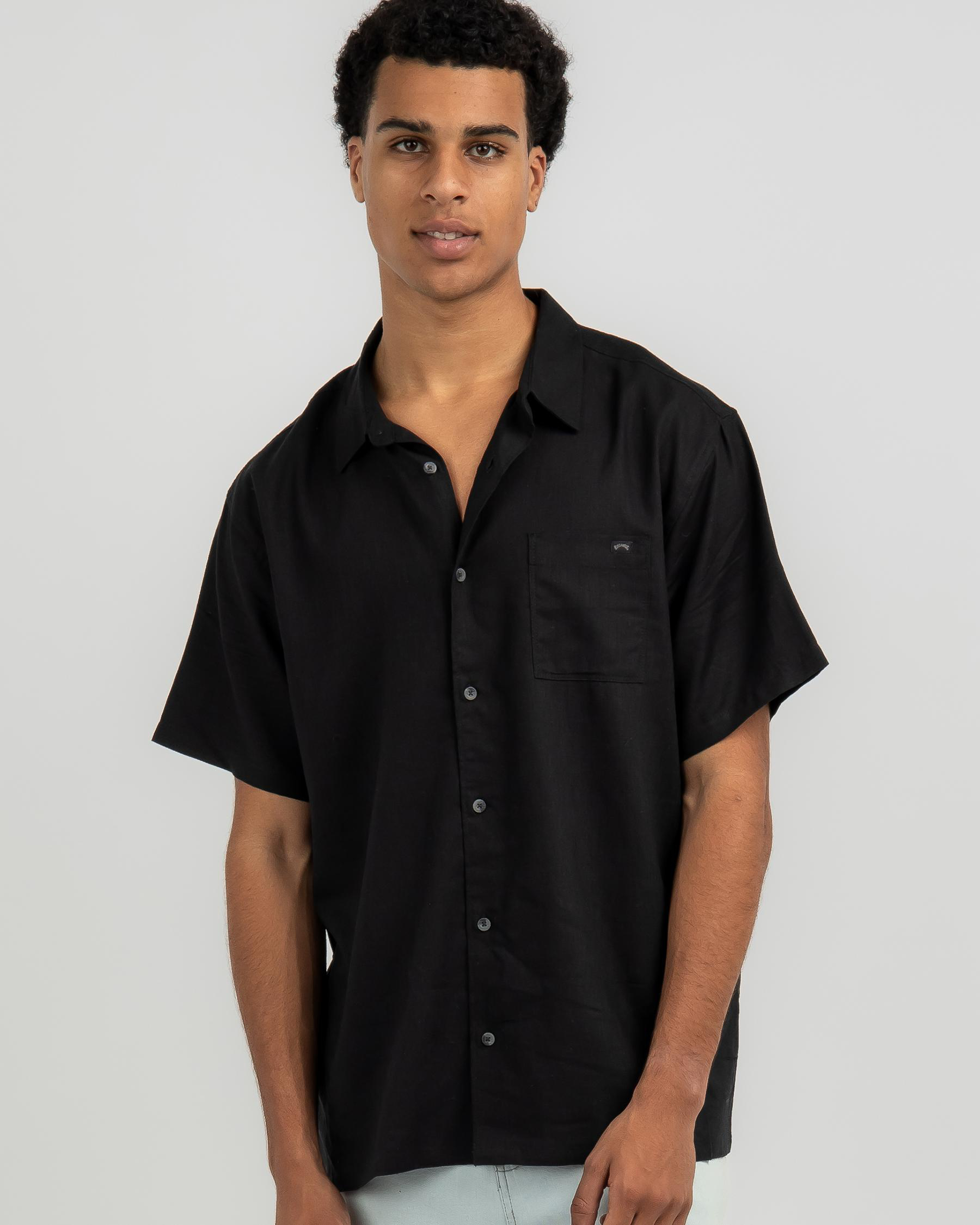 Shop Billabong Everyday Solid Short Sleeve Shirt In Black - Fast ...