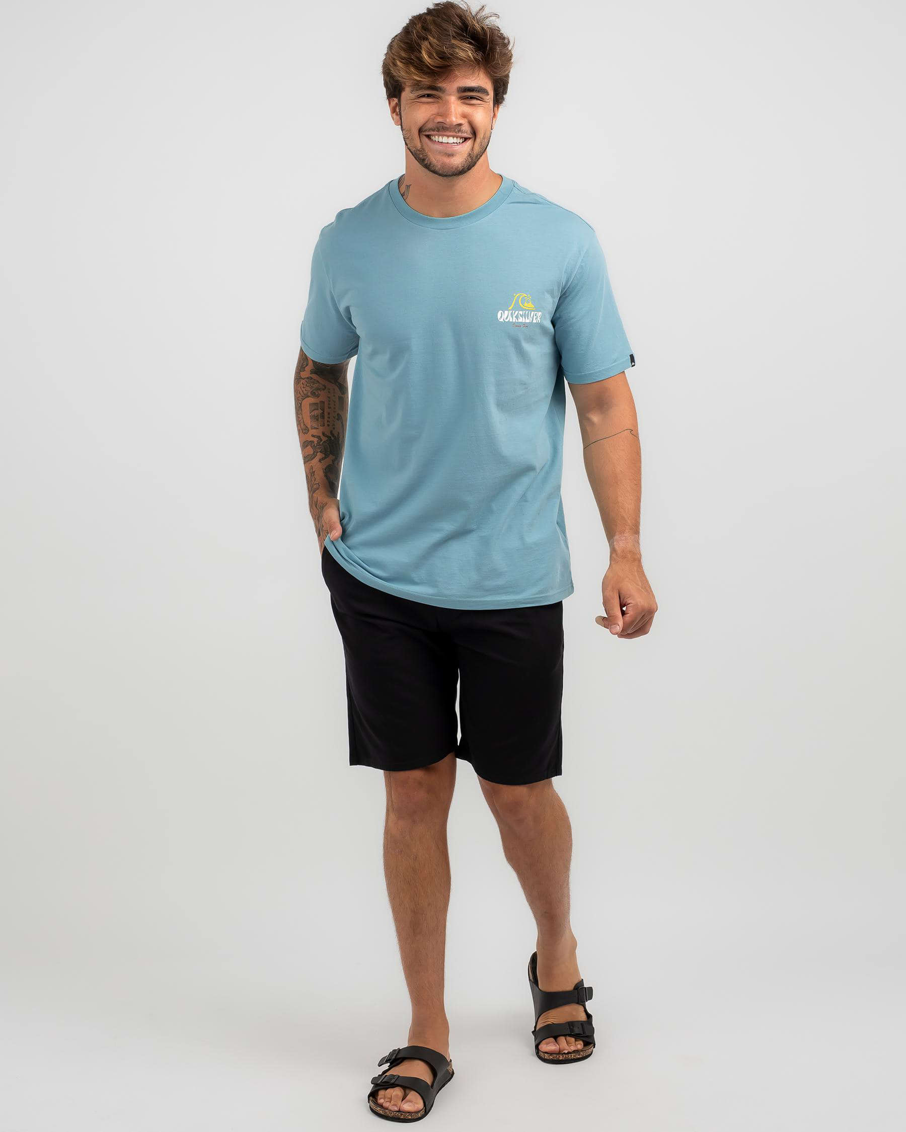 Shop Quiksilver Above The Clouds T-Shirt In Reef Waters - Fast Shipping ...