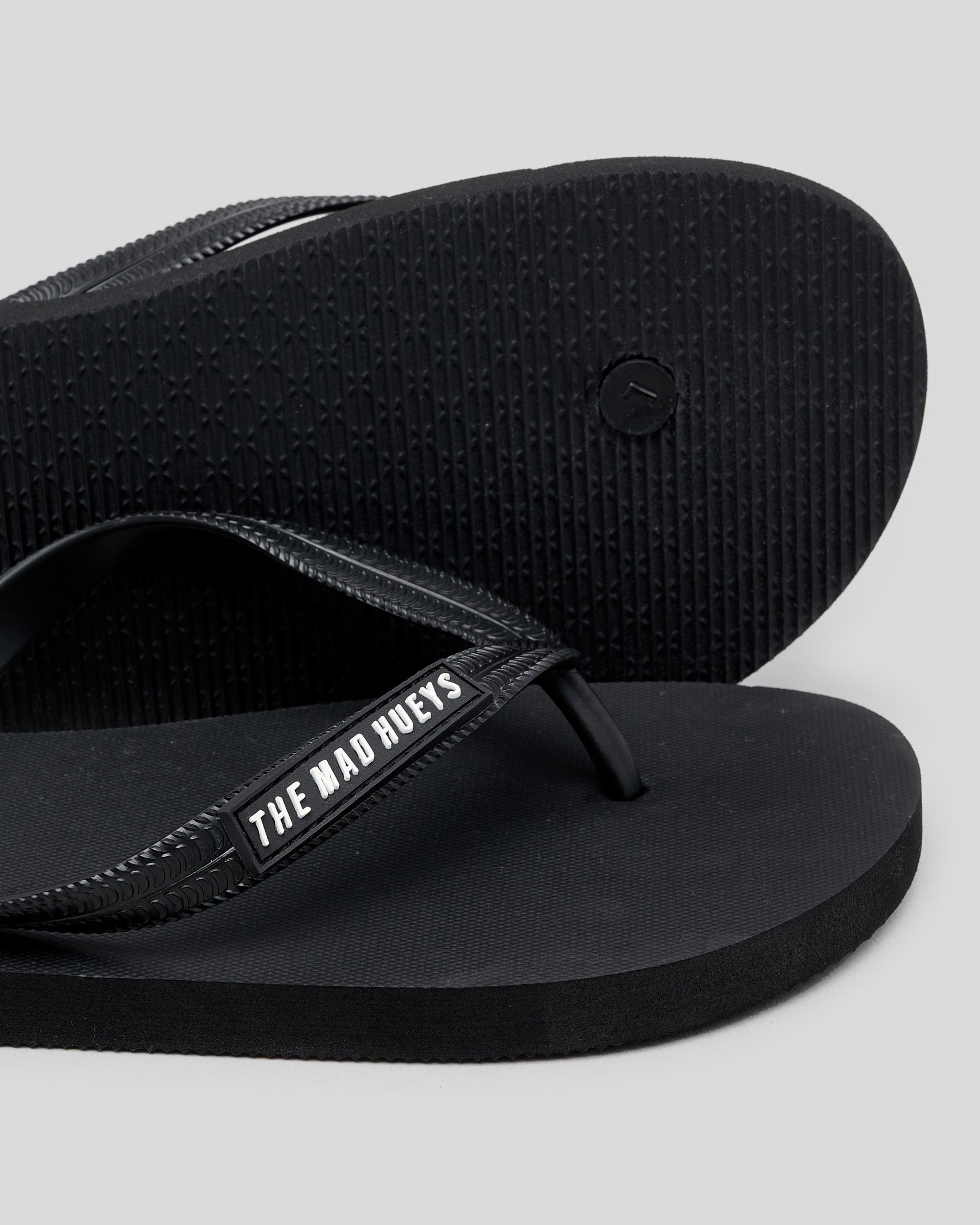 Shop The Mad Hueys Custom H Thongs In Black - Fast Shipping & Easy ...