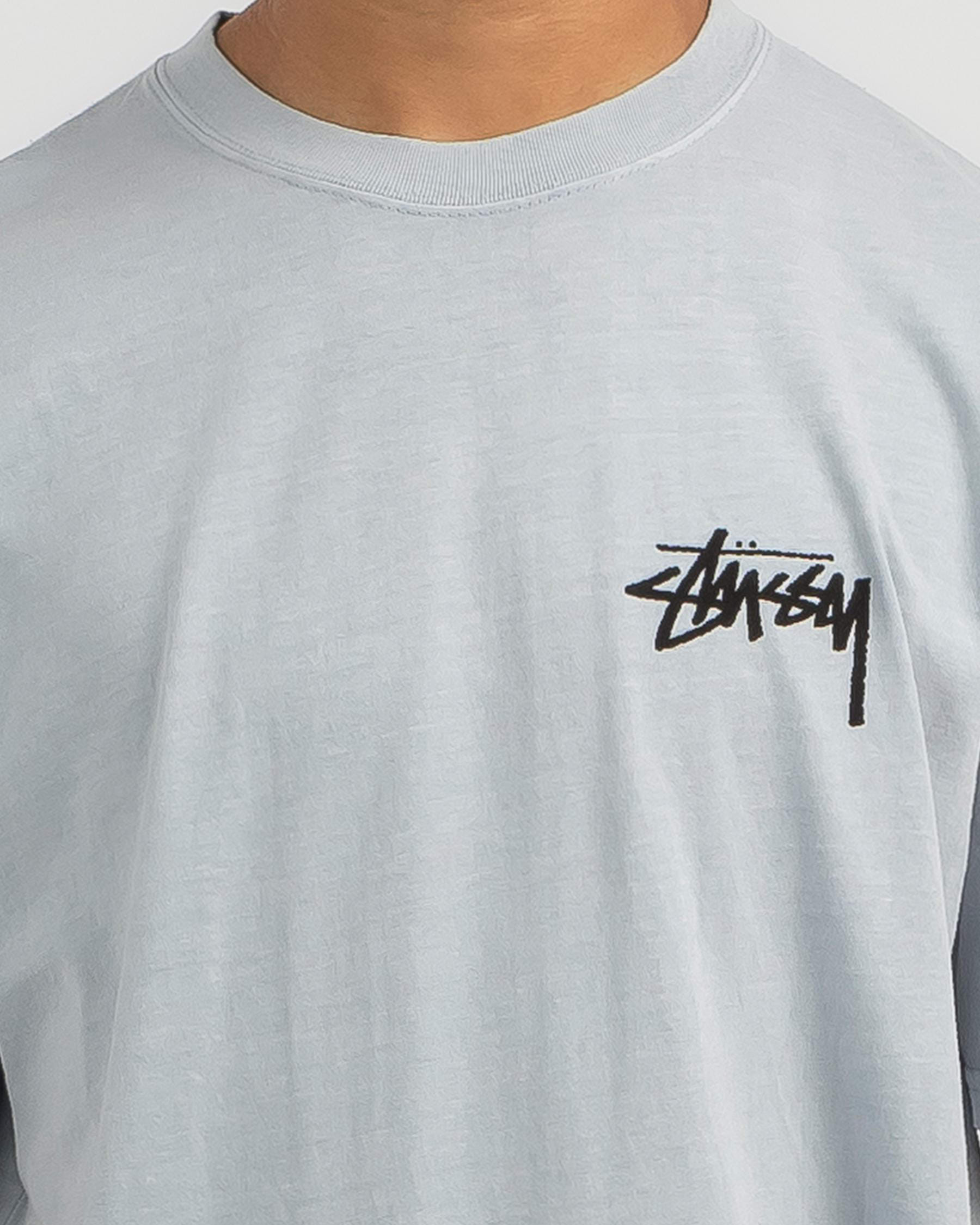 Shop Stussy Fluffy Dice T-Shirt In Pigment Silver Blue - Fast Shipping ...
