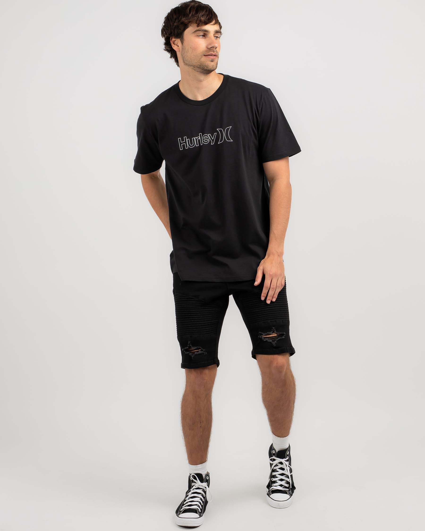 Shop Hurley Outline T-Shirt In Black - Fast Shipping & Easy Returns ...