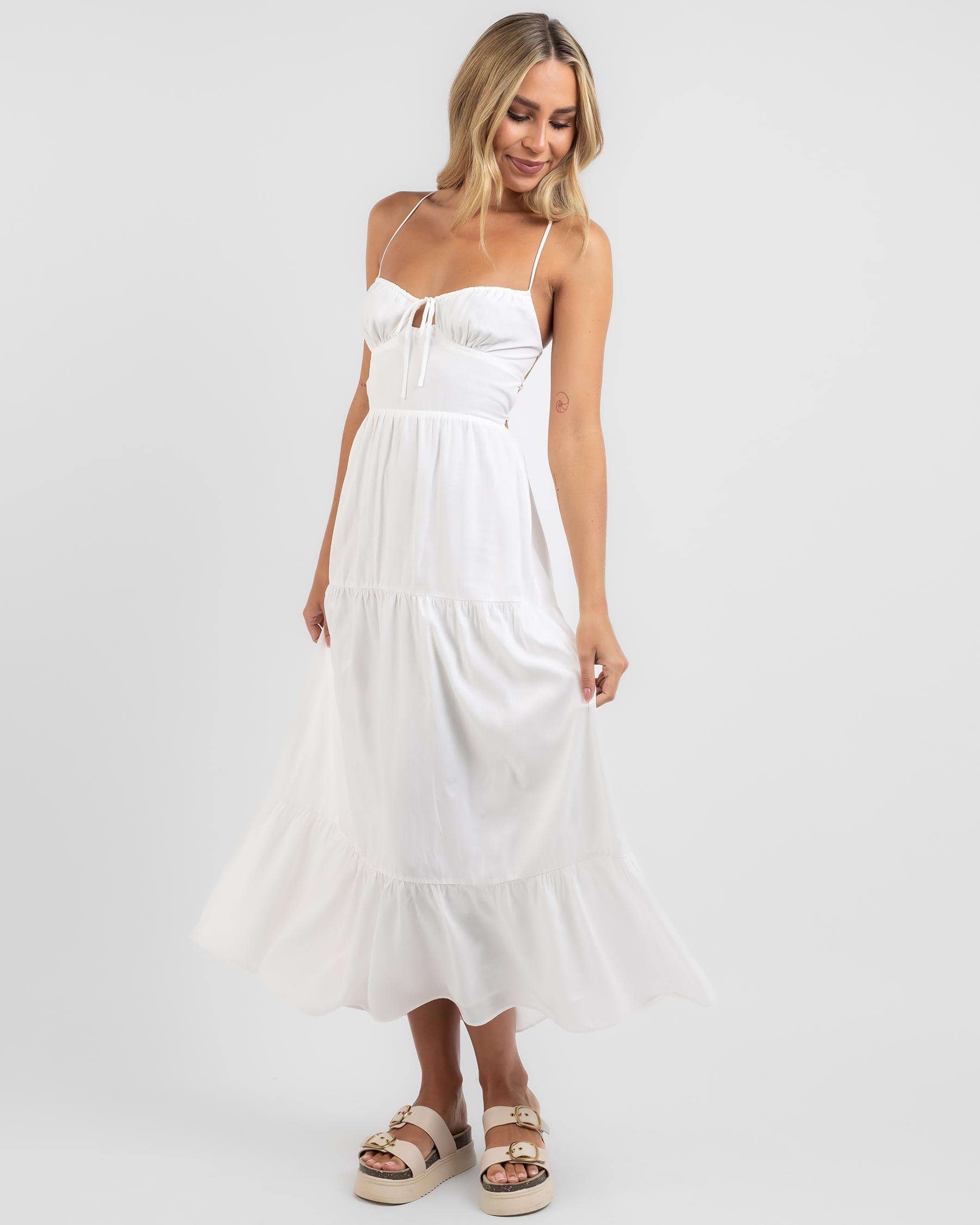 Shop Luvalot Anders Maxi Dress In White - Fast Shipping & Easy Returns ...