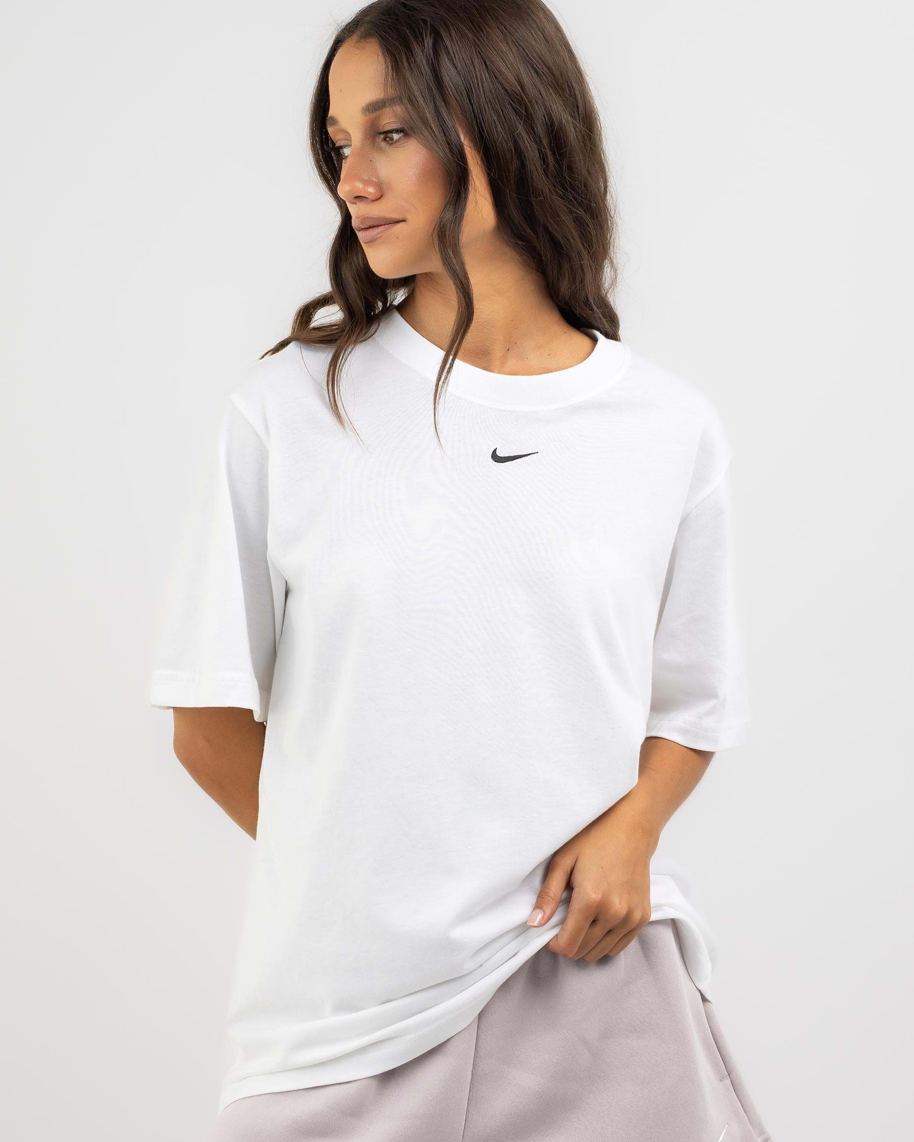 Shop Nike Essential T-Shirt In White/black - Fast Shipping & Easy ...
