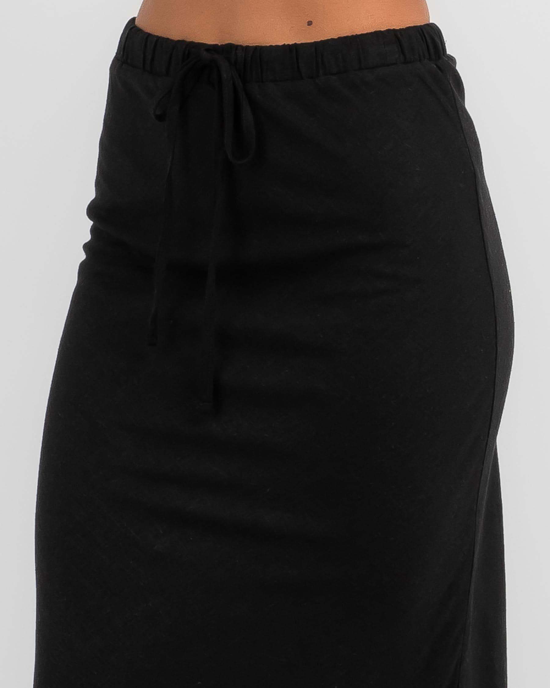 Shop Mooloola Soph Hawaii Maxi Skirt In Black - Fast Shipping & Easy ...