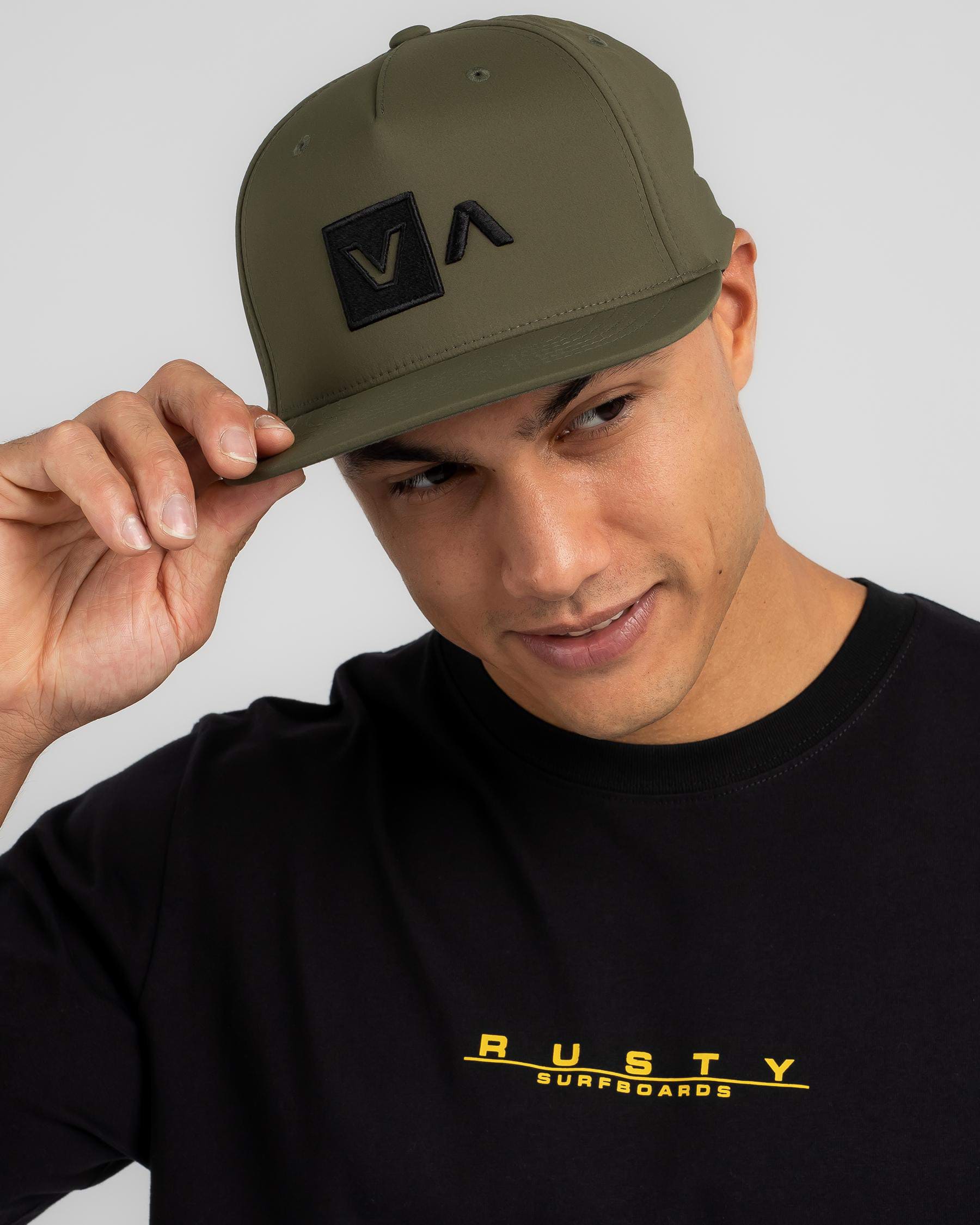 Shop RVCA Commonwealth Deluxe Snapback Cap In Military Fast Shipping Easy Returns City Beach Australia