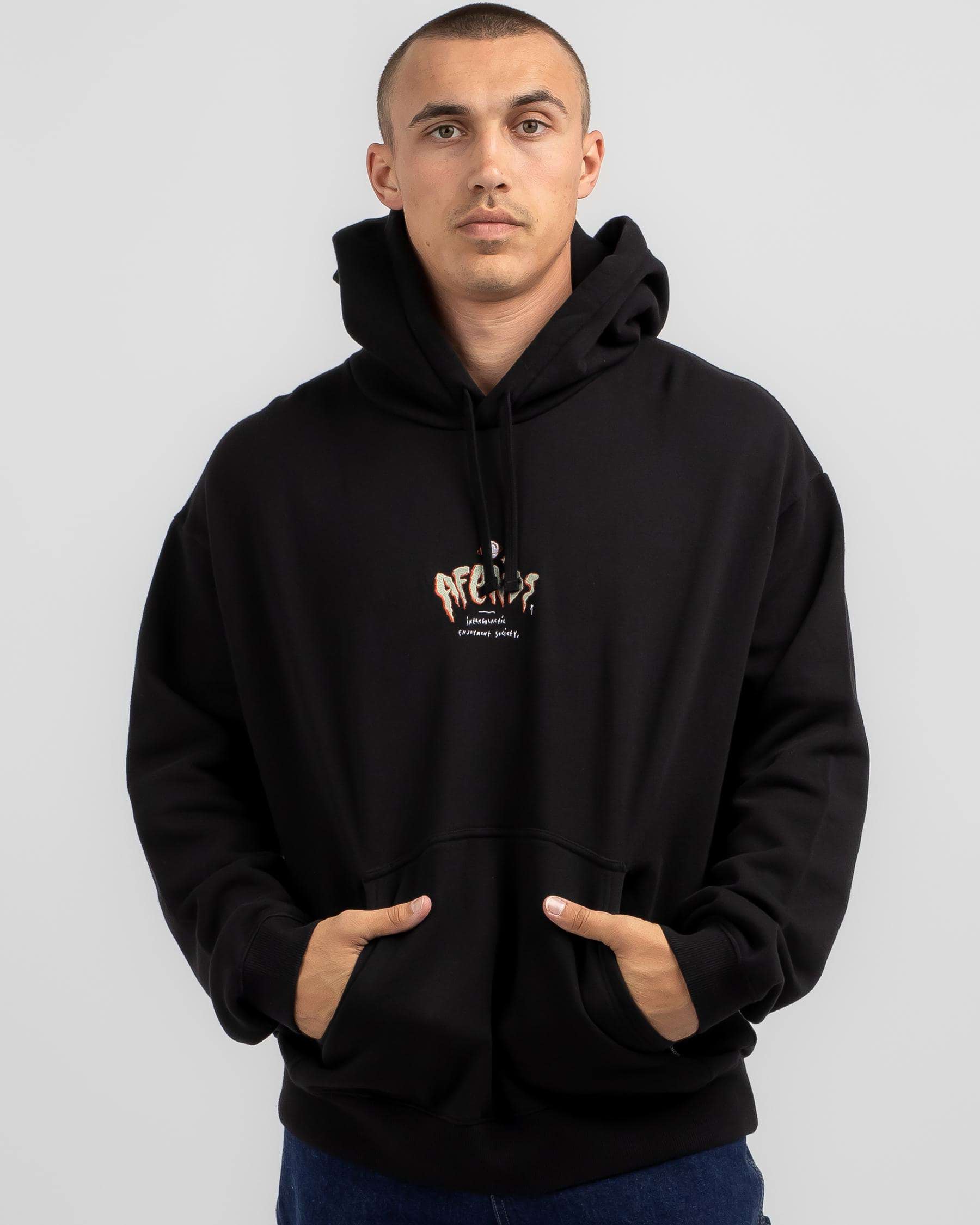 Shop Afends Enjoyment Pull On Hoodie In Black - Fast Shipping & Easy ...