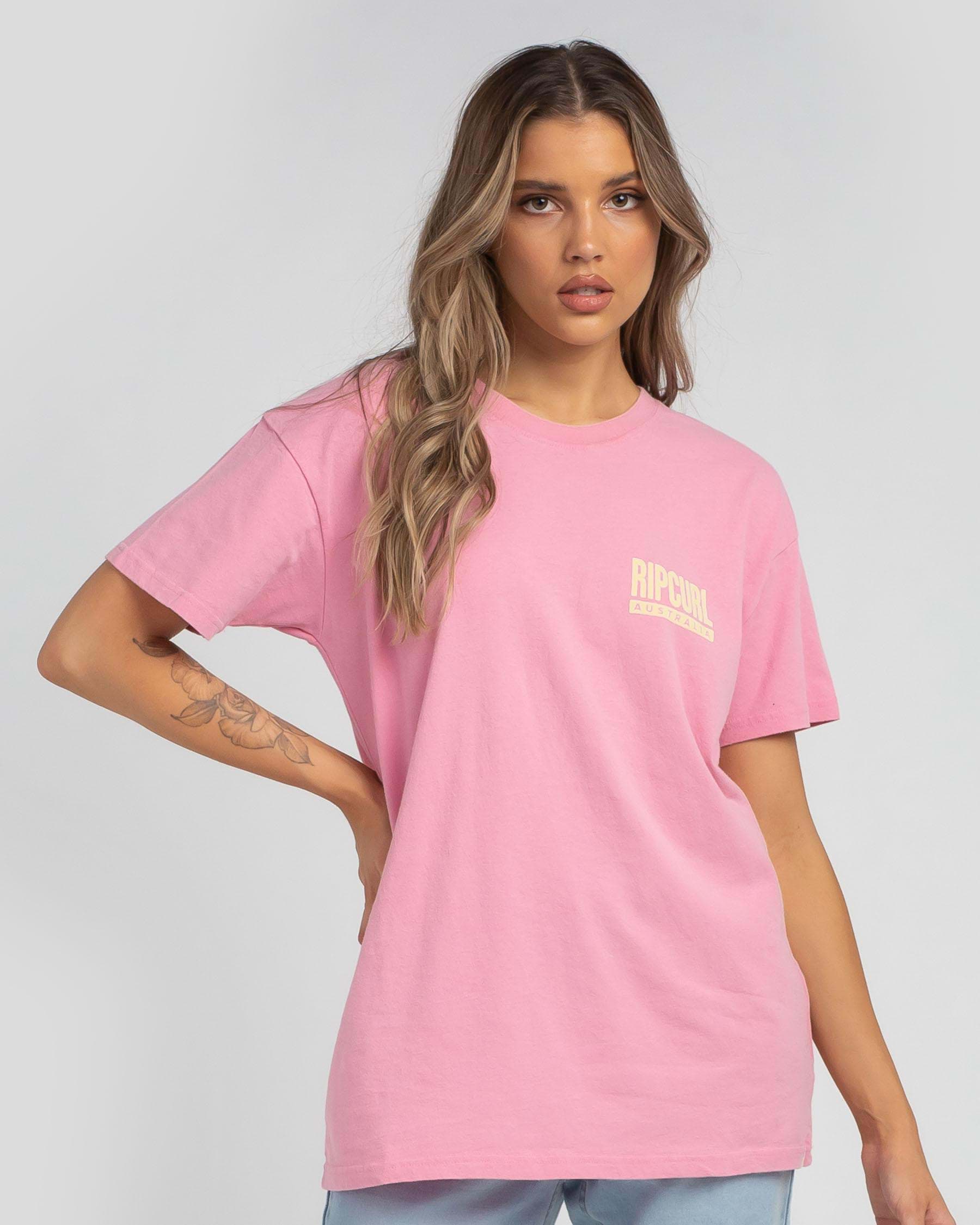 Shop Rip Curl Vintage Revival T-Shirt In Pink - Fast Shipping & Easy ...