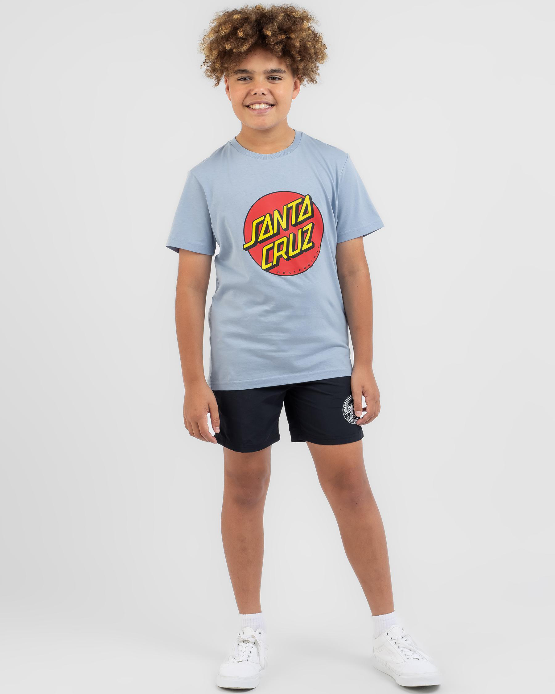 Shop Santa Cruz Boys' Classic Dot Front T-Shirt In Blue - Fast Shipping ...