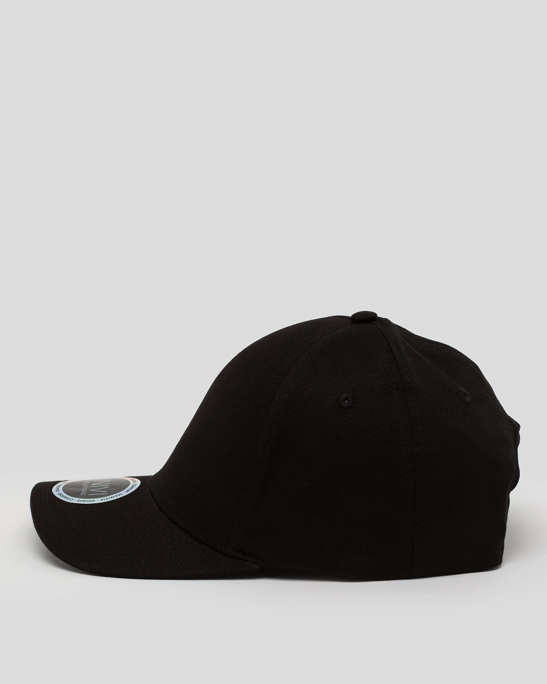 Shop INIVI Seamless Front Panel Snapback Cap In Black - Fast Shipping ...