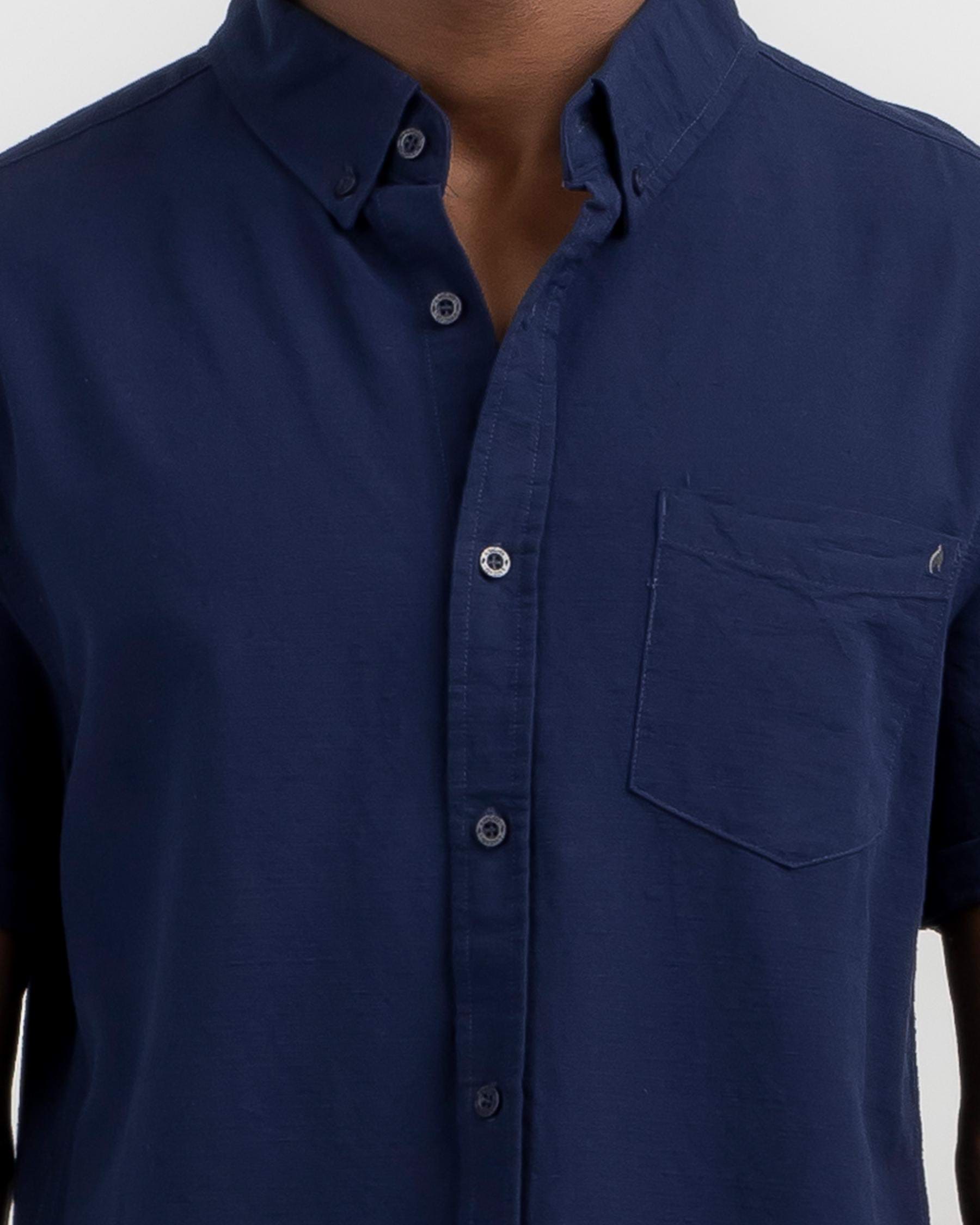 Shop Lucid Virtuous Short Sleeve Shirt In Navy - Fast Shipping & Easy ...