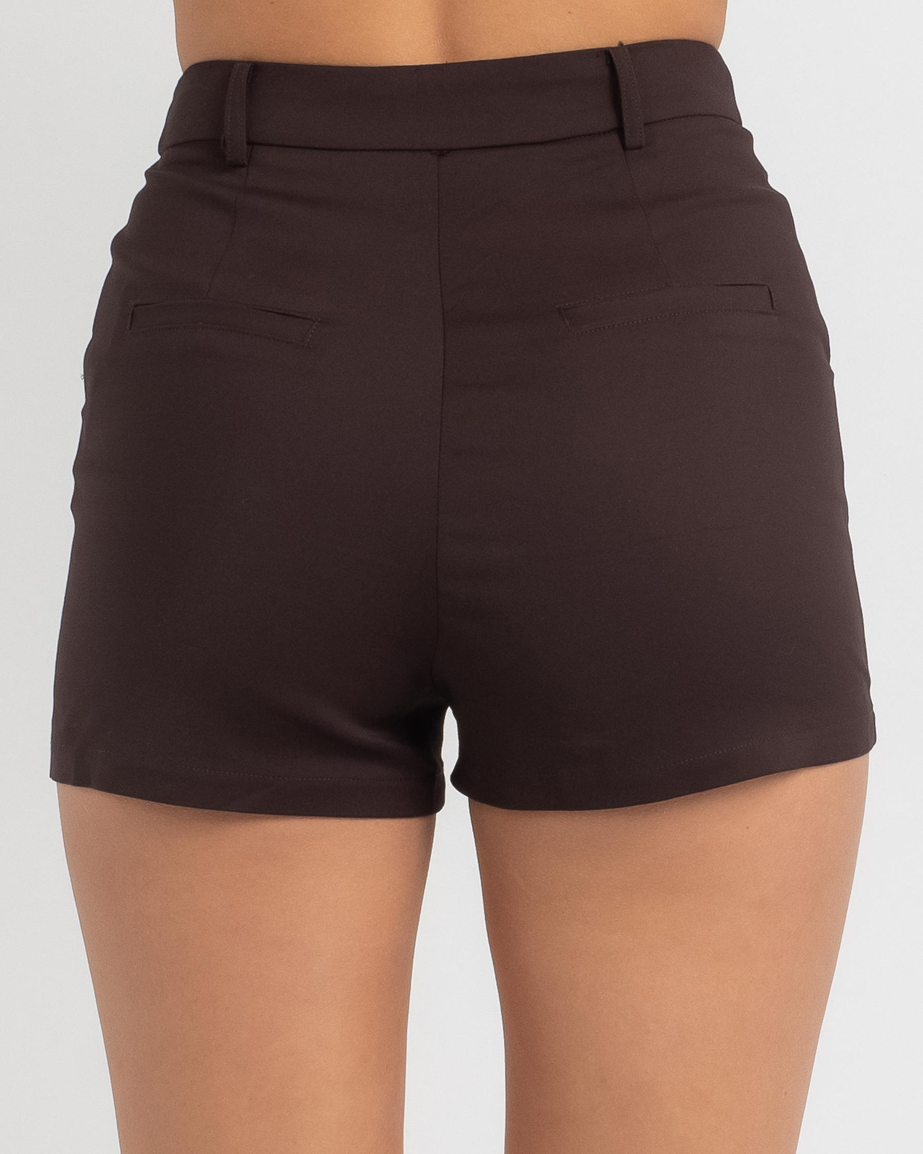 Shop Ava And Ever Helena Shorts In Chocolate - Fast Shipping & Easy ...