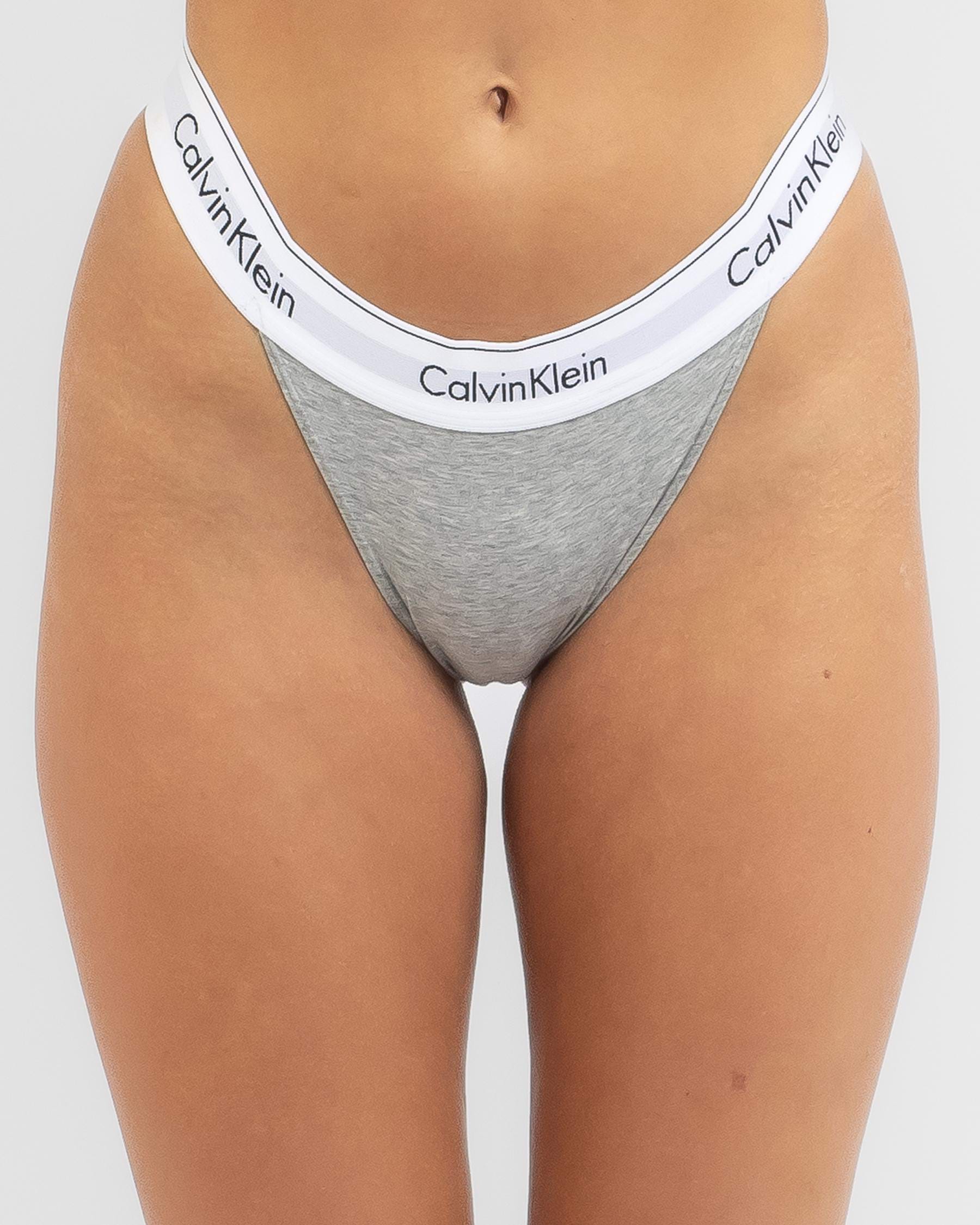 Calvin Klein Women's XS-XL Modern Cotton Thong Panty,, Grey