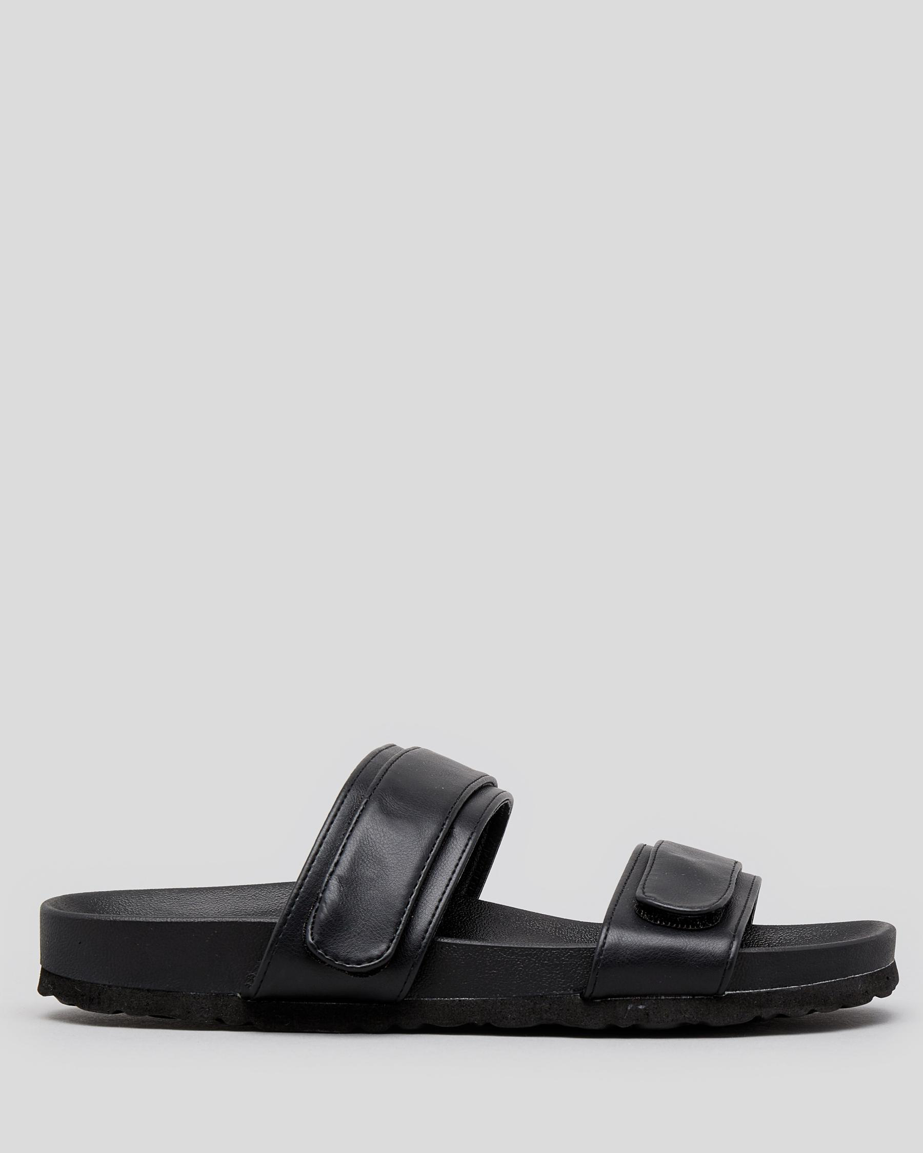 Shop Ava And Ever Rocco Slide Sandals In Black/black - Fast Shipping ...