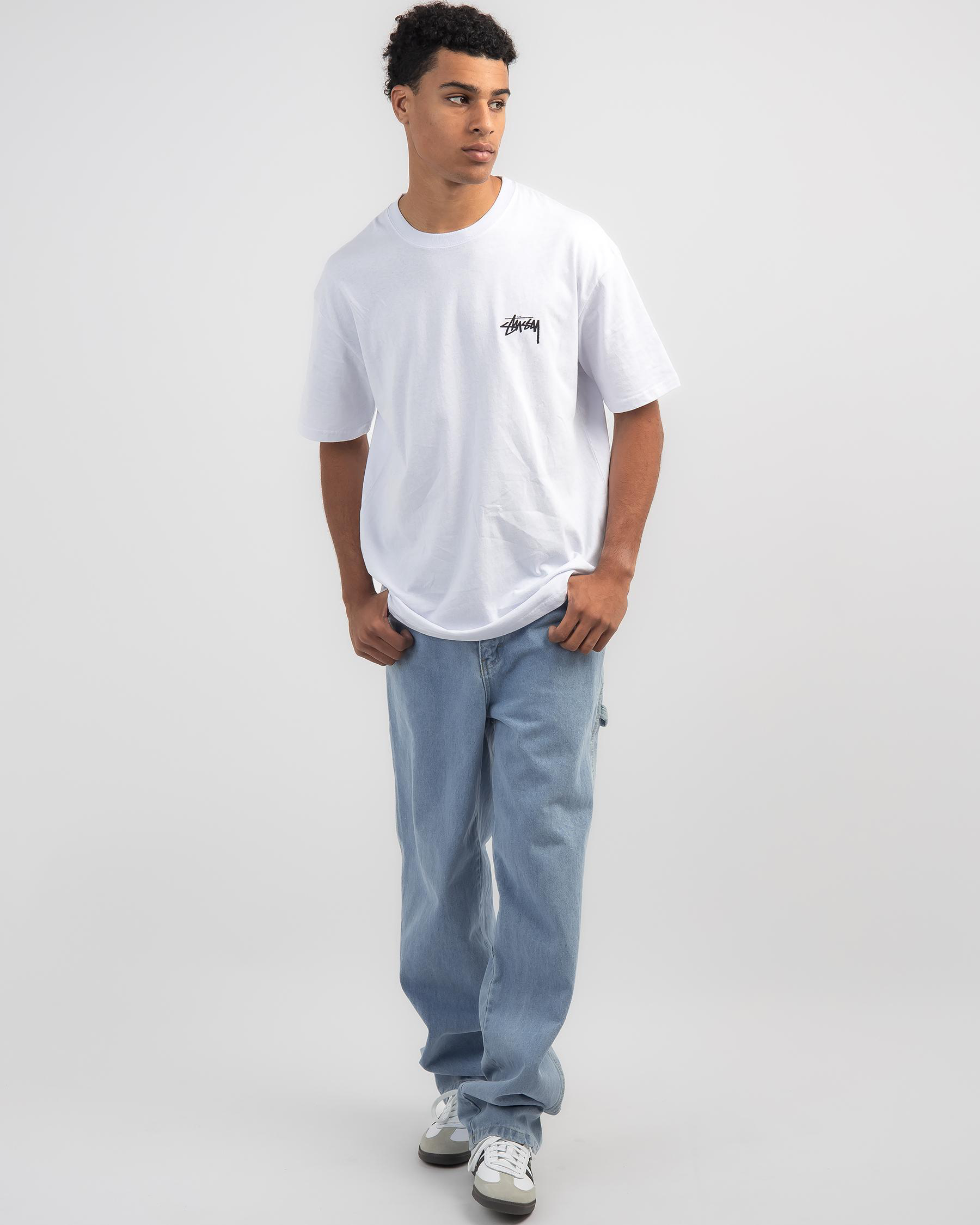 Shop Stussy Galaxy Solid T-Shirt In White - Fast Shipping & Easy ...