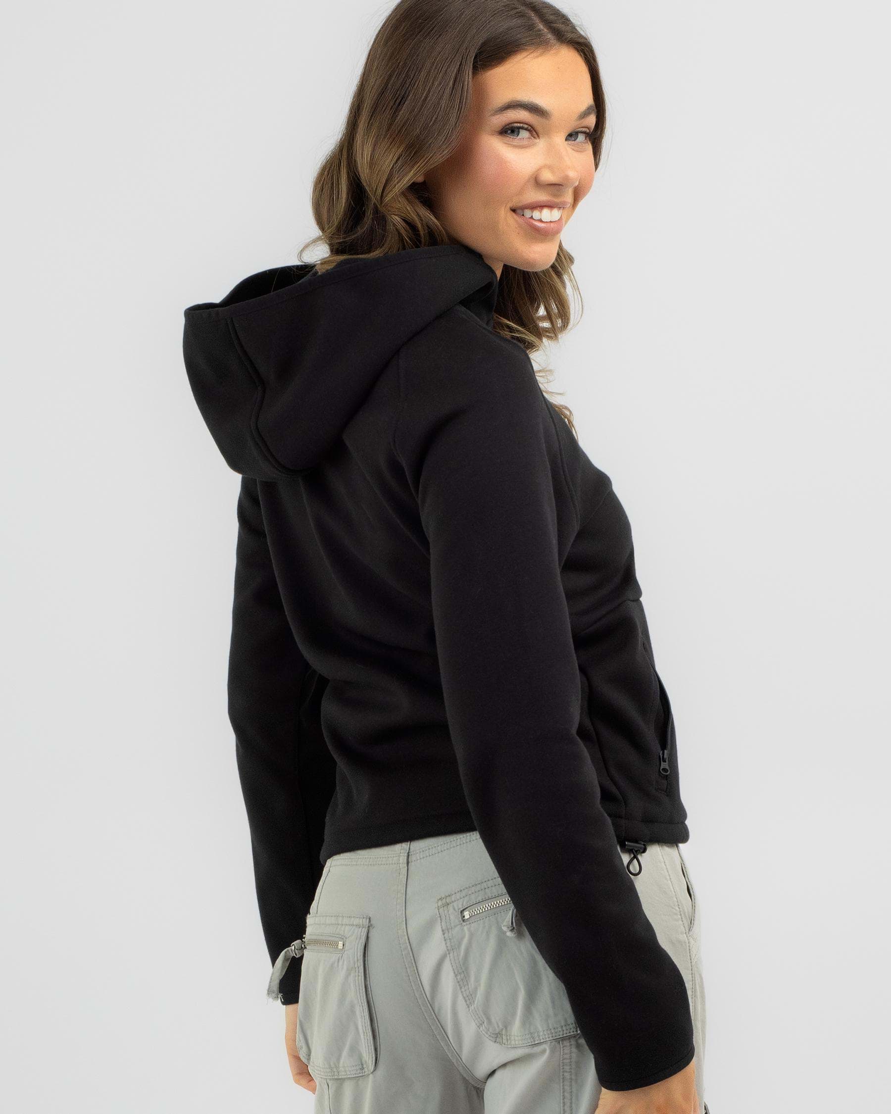 Shop Billabong Breton Tech Hooded Jacket In Black - Fast Shipping ...