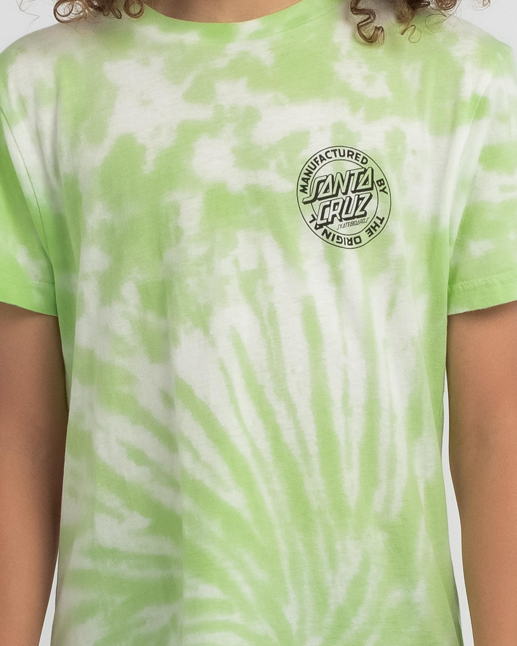 Shop Santa Cruz Boys' MFG Dot Tie Dye T-Shirt In Lime Td - Fast ...