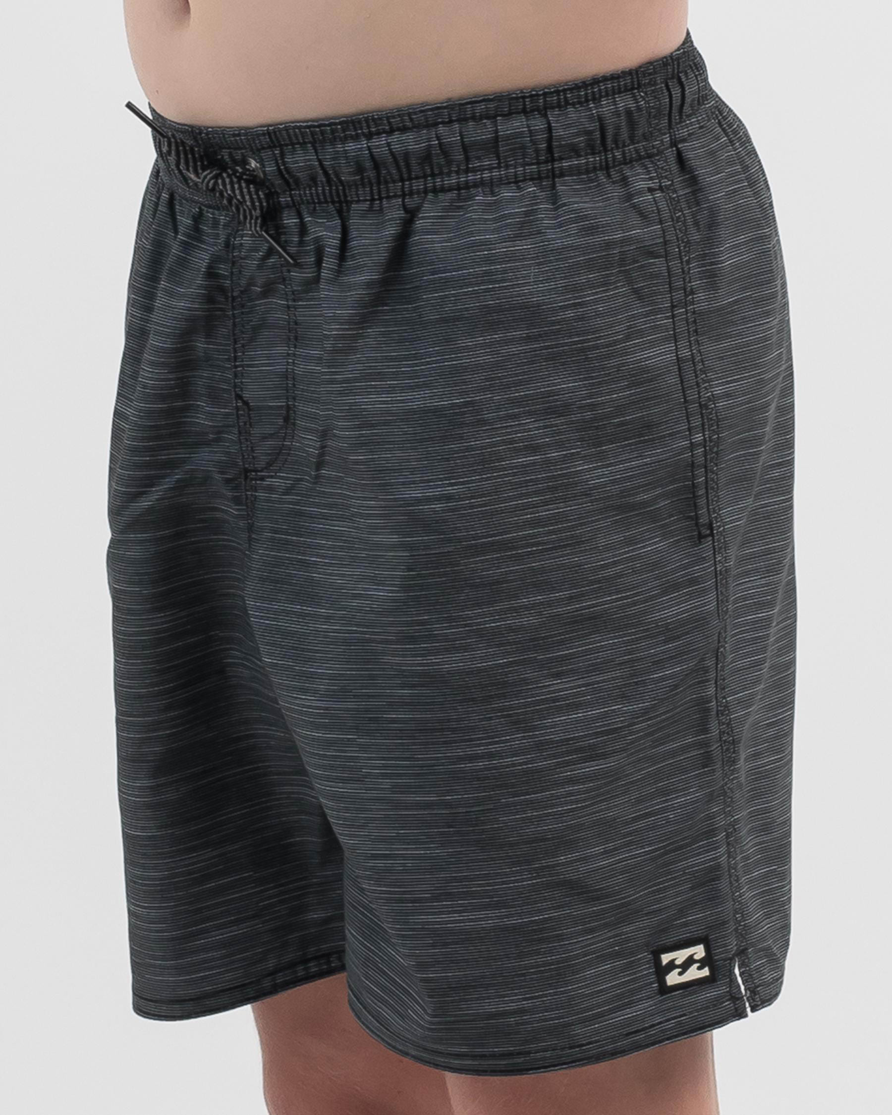 Shop Billabong Boys' Sergio Layback Beach Shorts In Asphalt - Fast ...