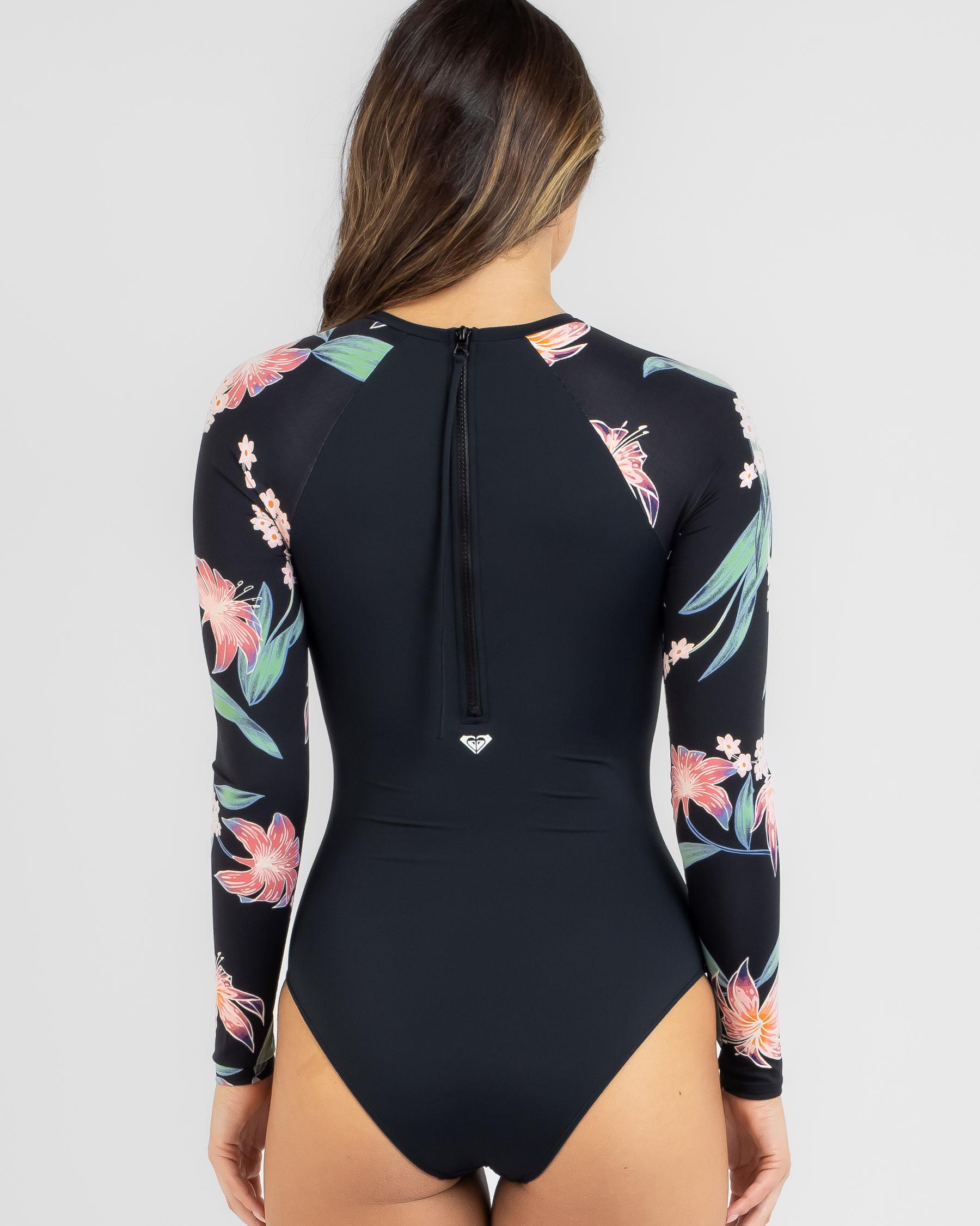 Roxy Roxy Long Sleeve Surfsuit In Anthracite Paradise Found - Fast ...