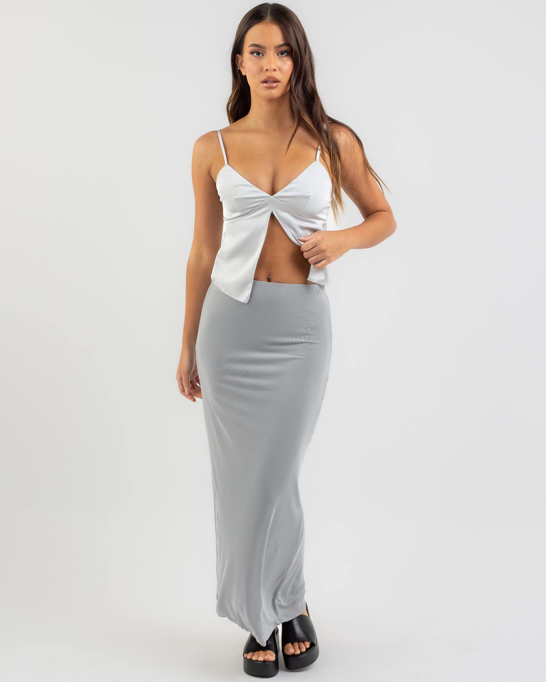 Shop Ava And Ever Cyrus Top In Grey - Fast Shipping & Easy Returns ...