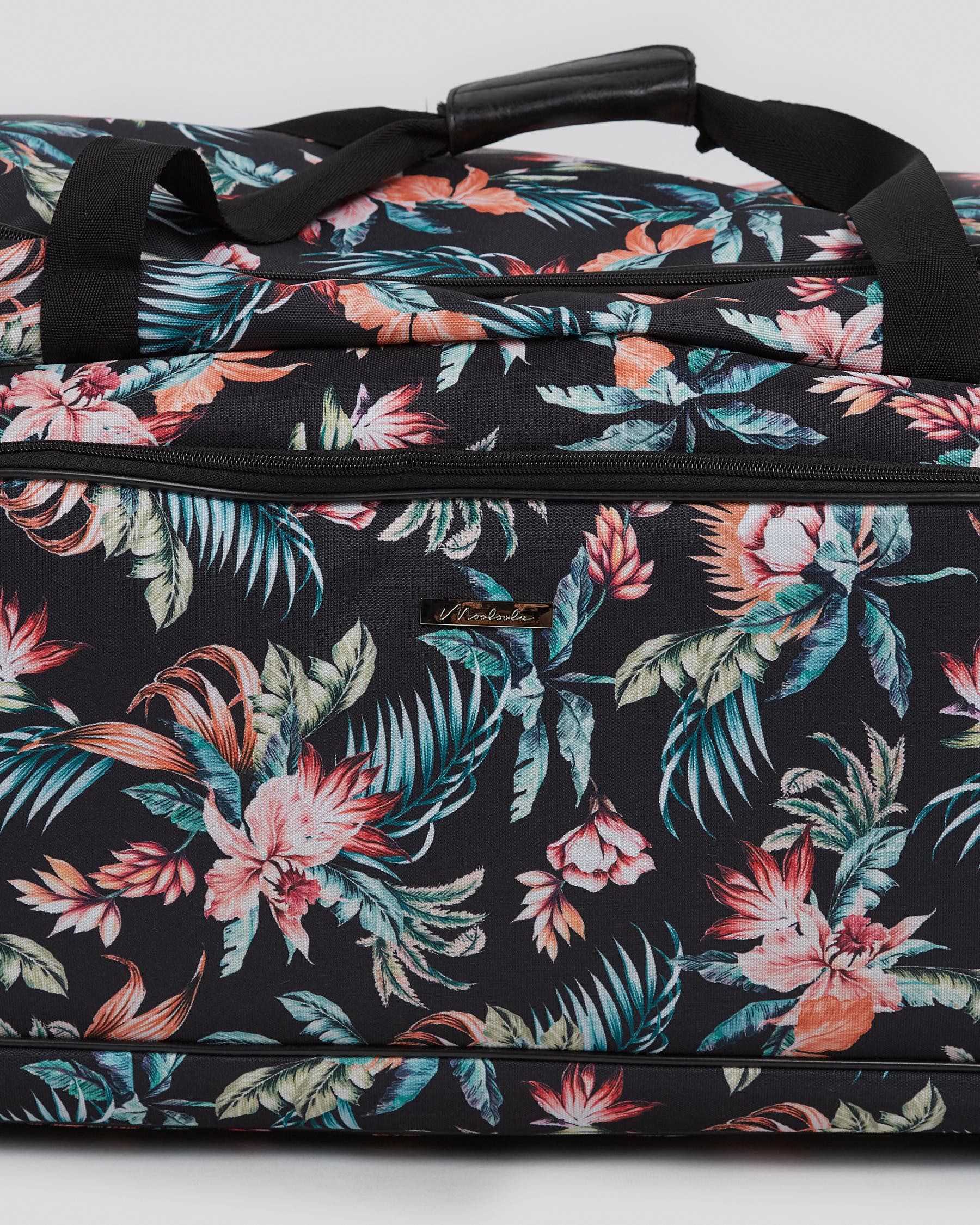 Shop Mooloola Mahra Large Wheeled Travel Bag In Black Floral - Fast 