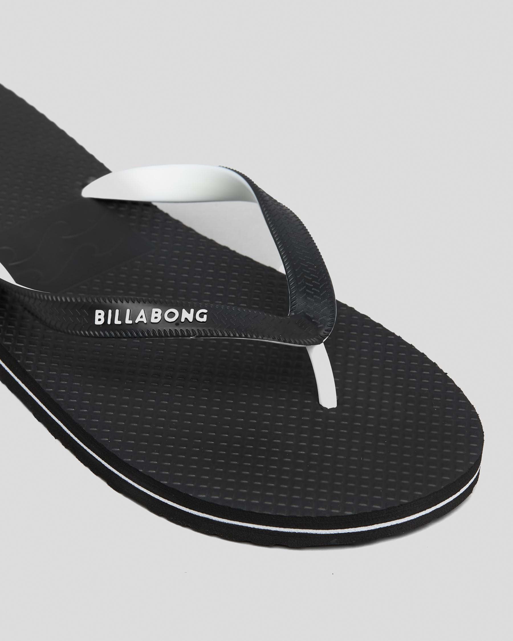 Shop Billabong Lowdown Splice Thongs In Black/white - Fast Shipping ...