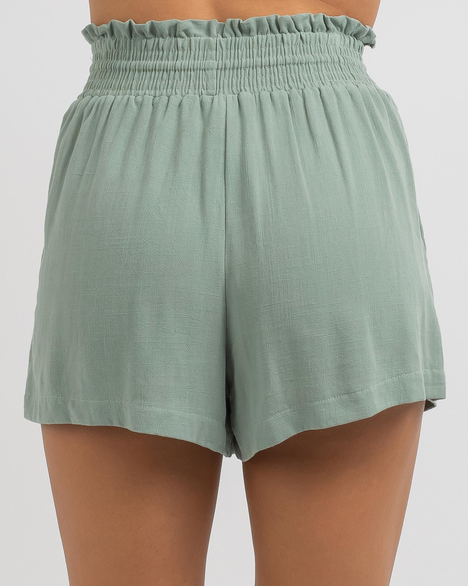 Shop Mooloola Mackenzie Shorts In Sage - Fast Shipping & Easy Returns ...