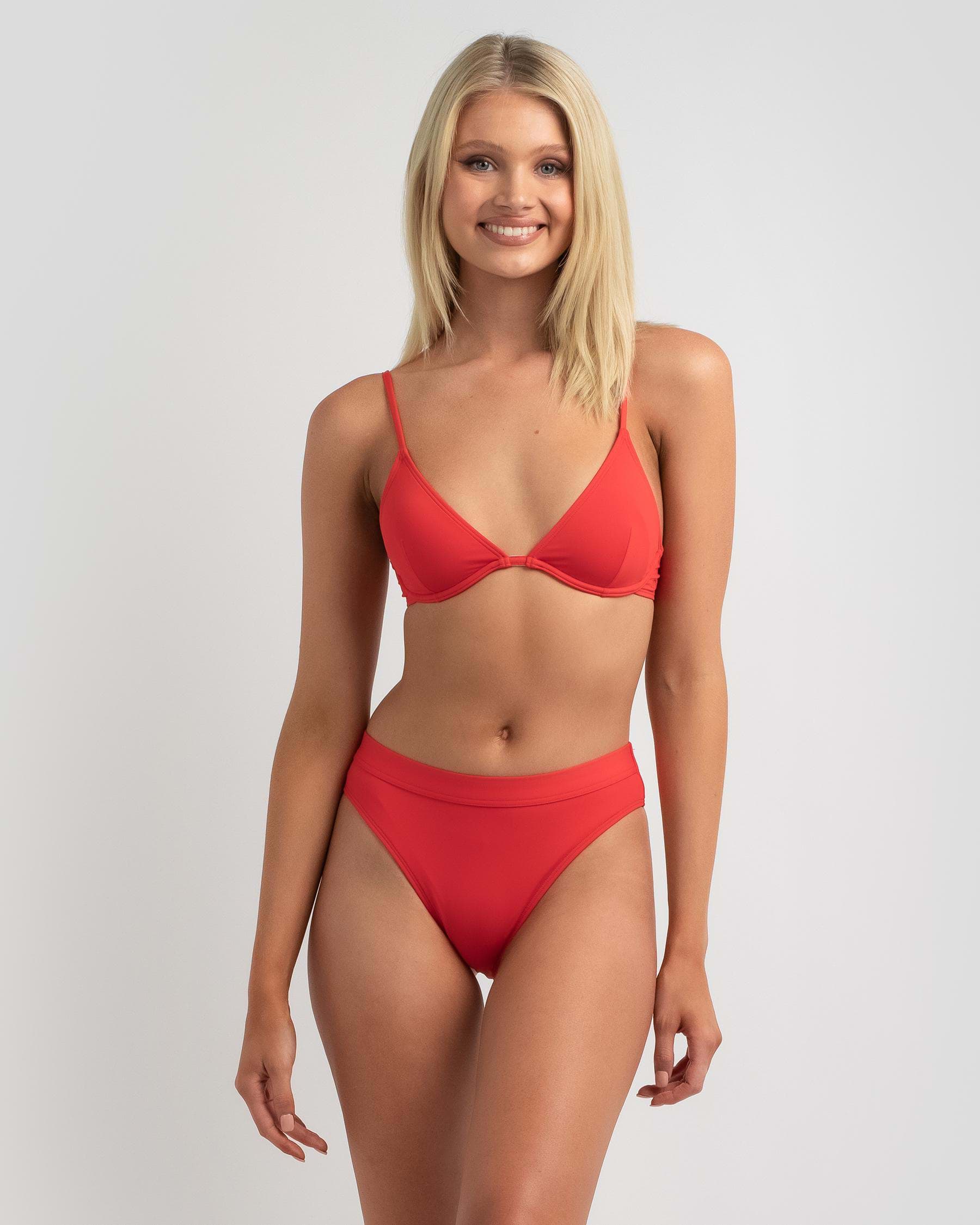 Billabong Sol Searcher Maui Rider Bikini Bottom In Poppy Red Fast