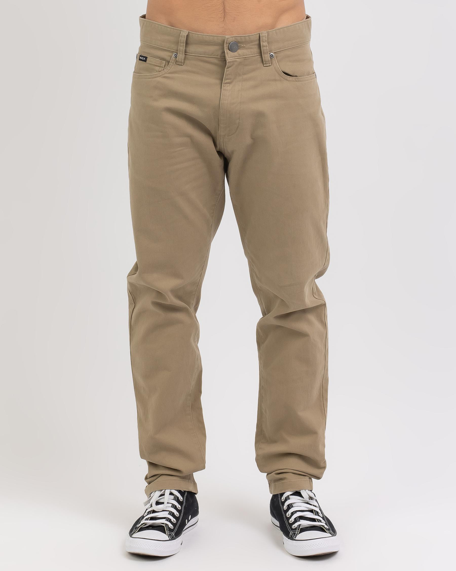 Shop RVCA Daggers Twill Pants In Wood - Fast Shipping & Easy Returns ...