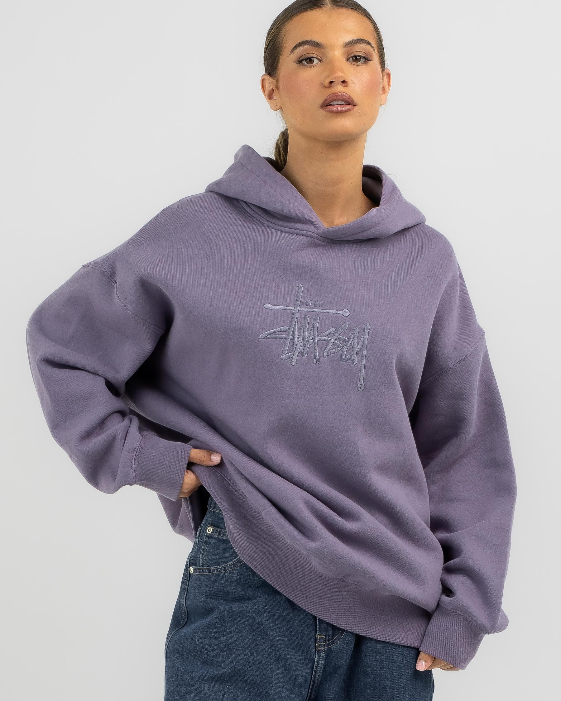 Shop Stussy Graffiti Embroidery Oversized Hoodie In Mauve - Fast ...