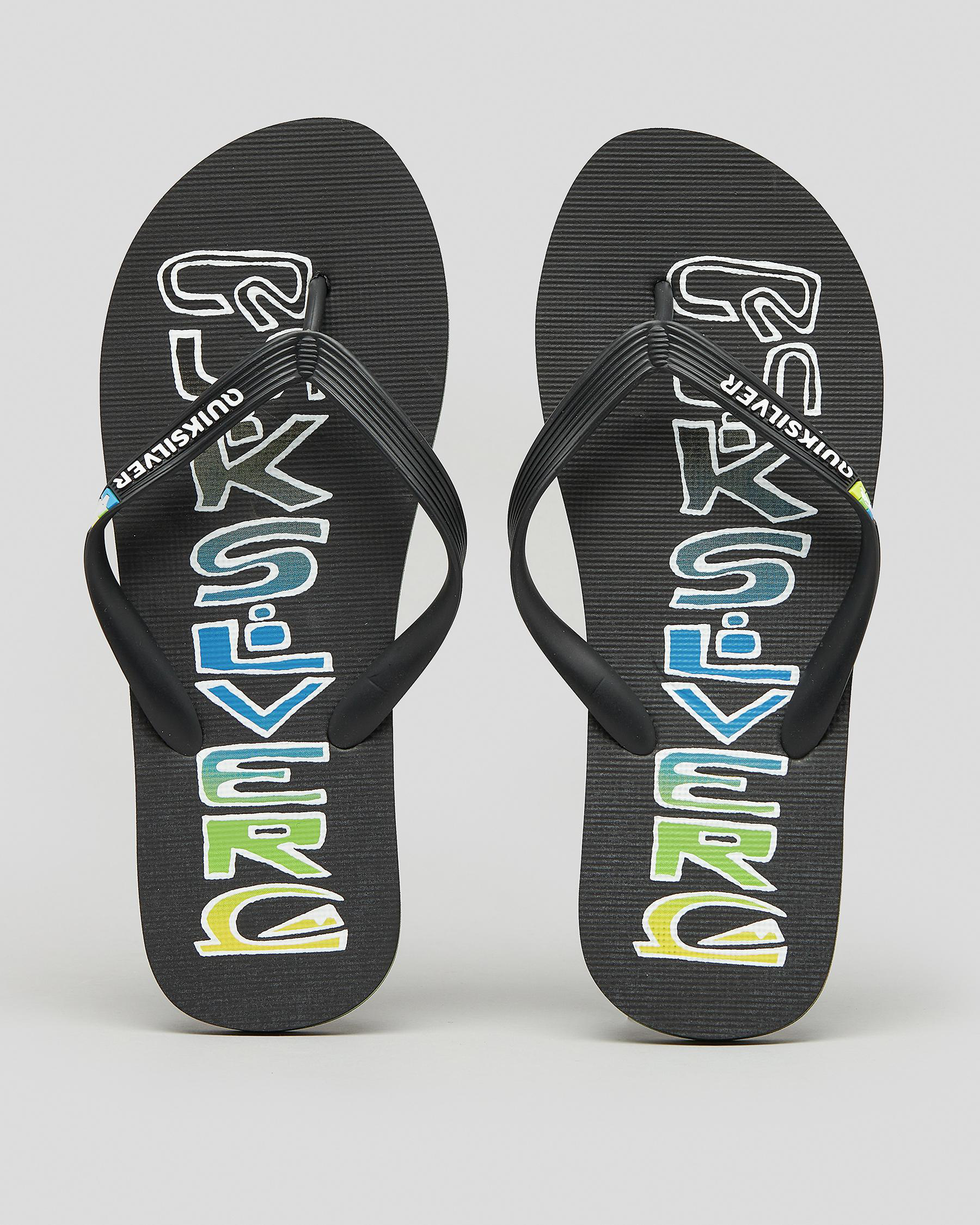 Shop Quiksilver Molokai Acid Drop Thongs In Black 2 - Fast Shipping ...