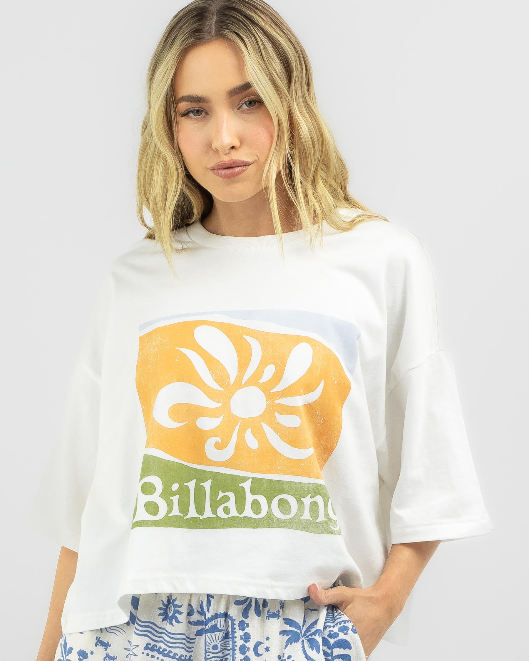 Shop Billabong Aloha Tides Cropped T-Shirt In Salt Crystal - Fast ...